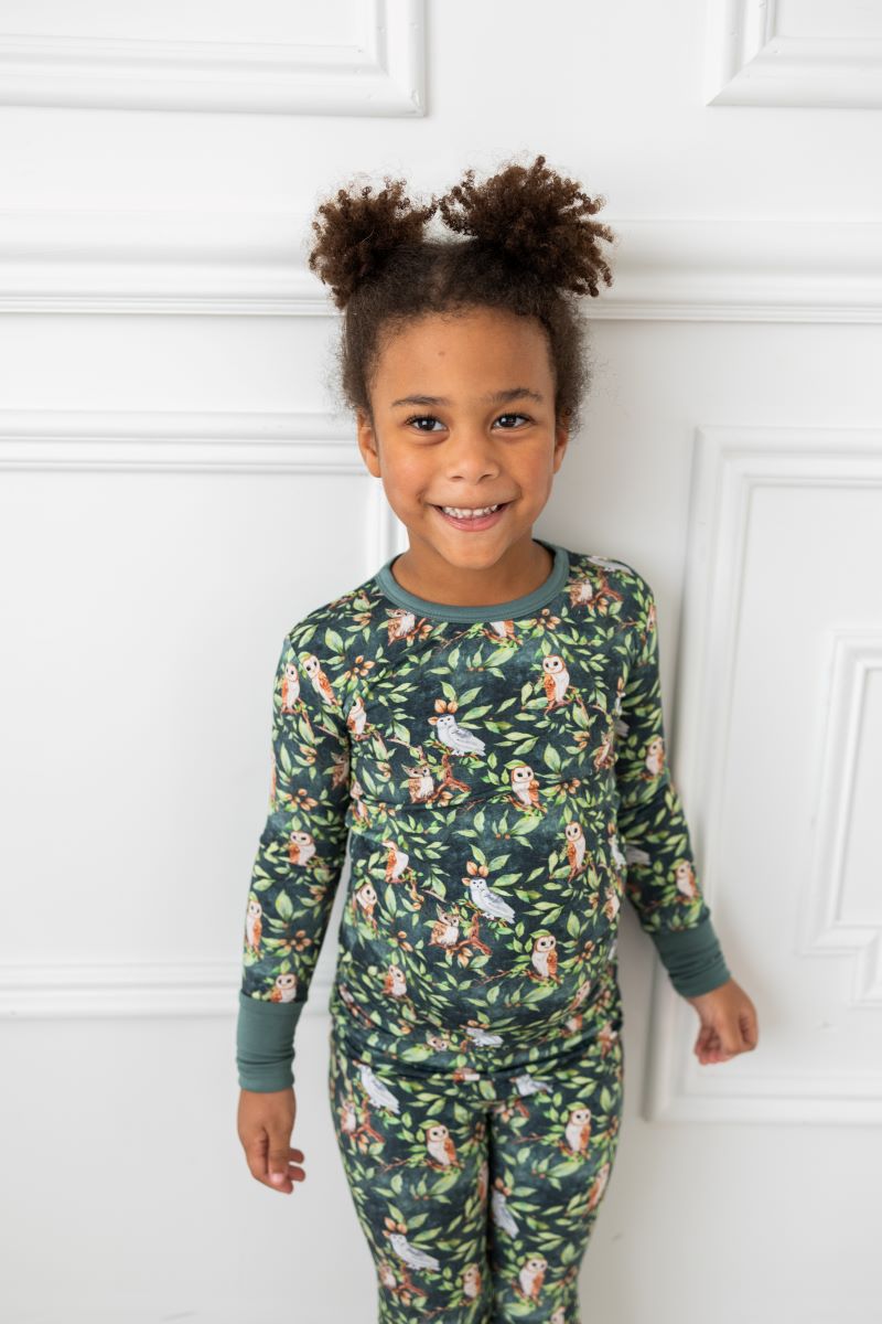 Night Owl Two Piece Pajama Set for Women - Soft Cotton Sleepwear with Pockets - Cozy Lounge & Sleepwear for Relaxing at Home