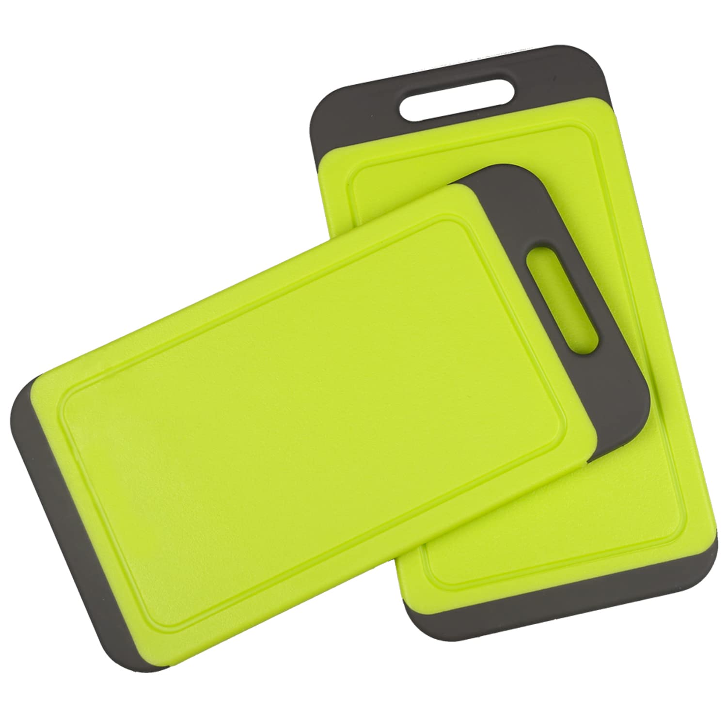 Non-Slip Mini Kitchen Cutting Board Mats - BPA Free, Dishwasher Safe with Juice Grooves - Thick Durable Chopping Boards with Easy Grip Handle (2 Pack) - Perfect for Meal Prep, Vegetables & Meat Cutting