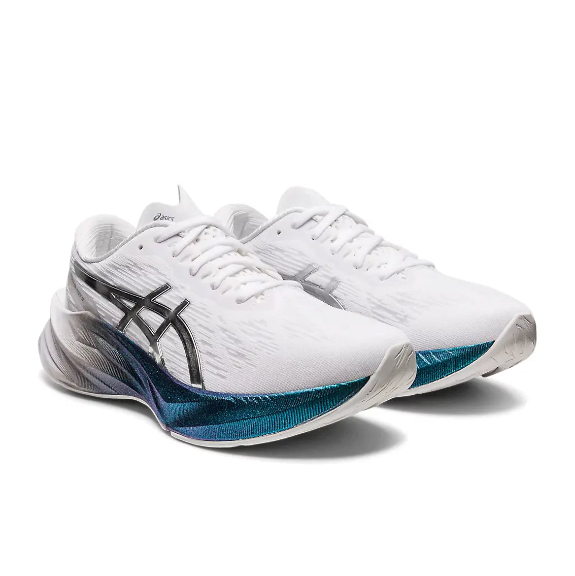 ASICS Novablast 3 Platinum White/Pure Silver Women's Running Shoes - Lightweight Cushioned Sneakers for Jogging, Gym Workouts & Everyday Wear