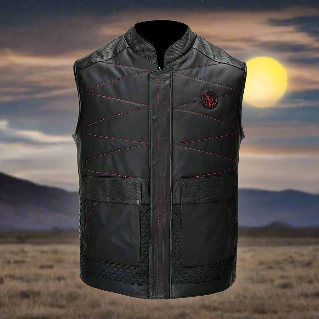 H354BOB Men's Black Casual Fashion Lambskin Vest Shirt - Stylish Layering Piece for Fall & Winter Outfits, Perfect for Parties, Work & Everyday Wear
