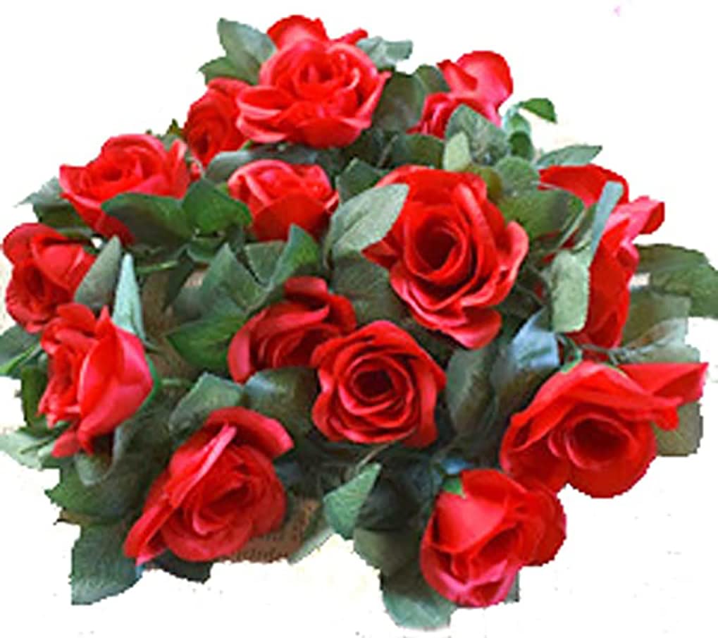 Lannu 2PCS 15 FT Artificial Rose Vine Garland - Fake Flowers for Wedding, Home, Garden, Party & Hotel Decor (Red) | Perfect for Indoor/Outdoor Decoration, Wall Hanging, and Event Centerpieces