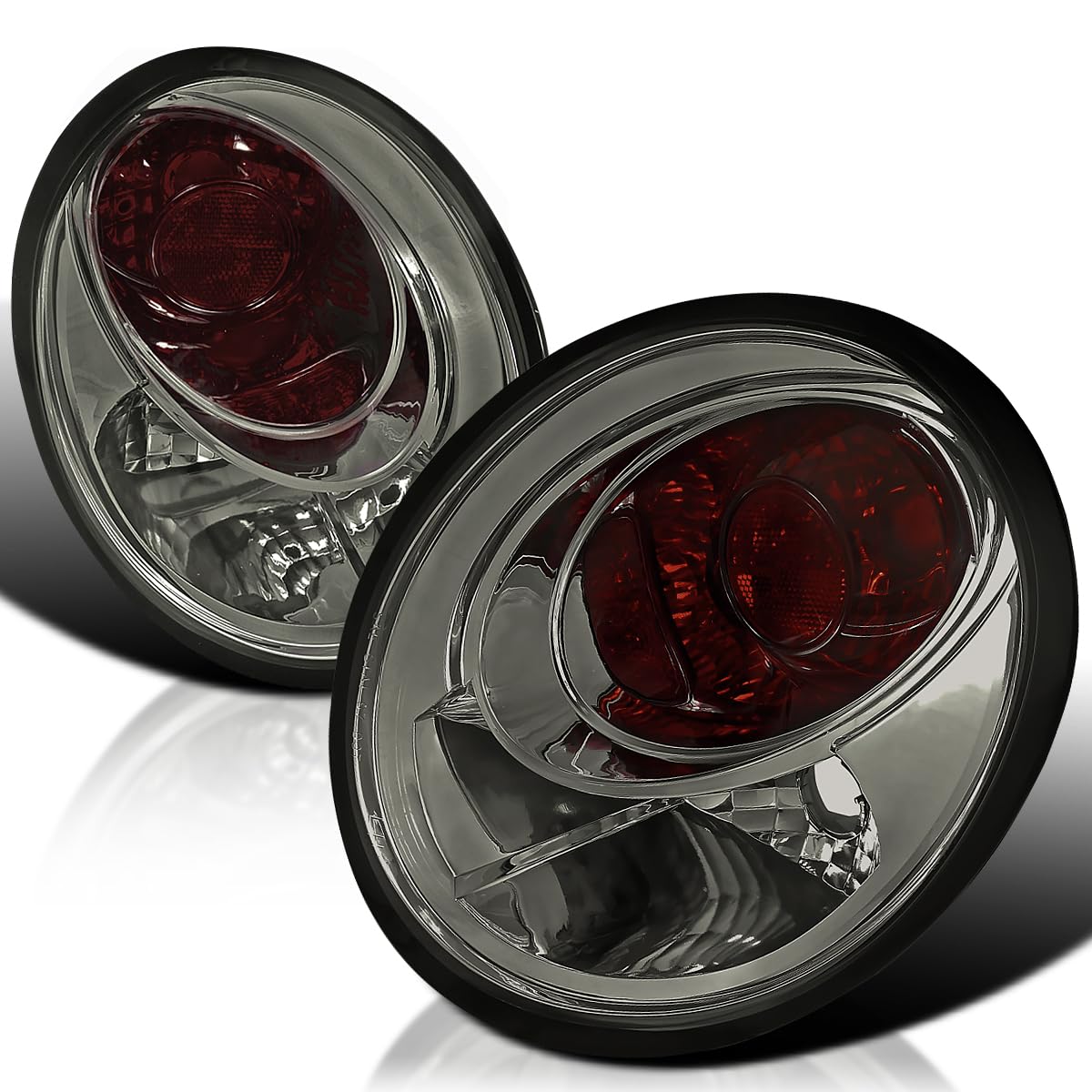 Spec-D Tuning Smoke Lens Tail Lights for 1998-2005 Volkswagen Beetle - Left & Right Pair Assembly - Upgrade Your Ride with Stylish Aftermarket Lights for Night Driving & Car Shows