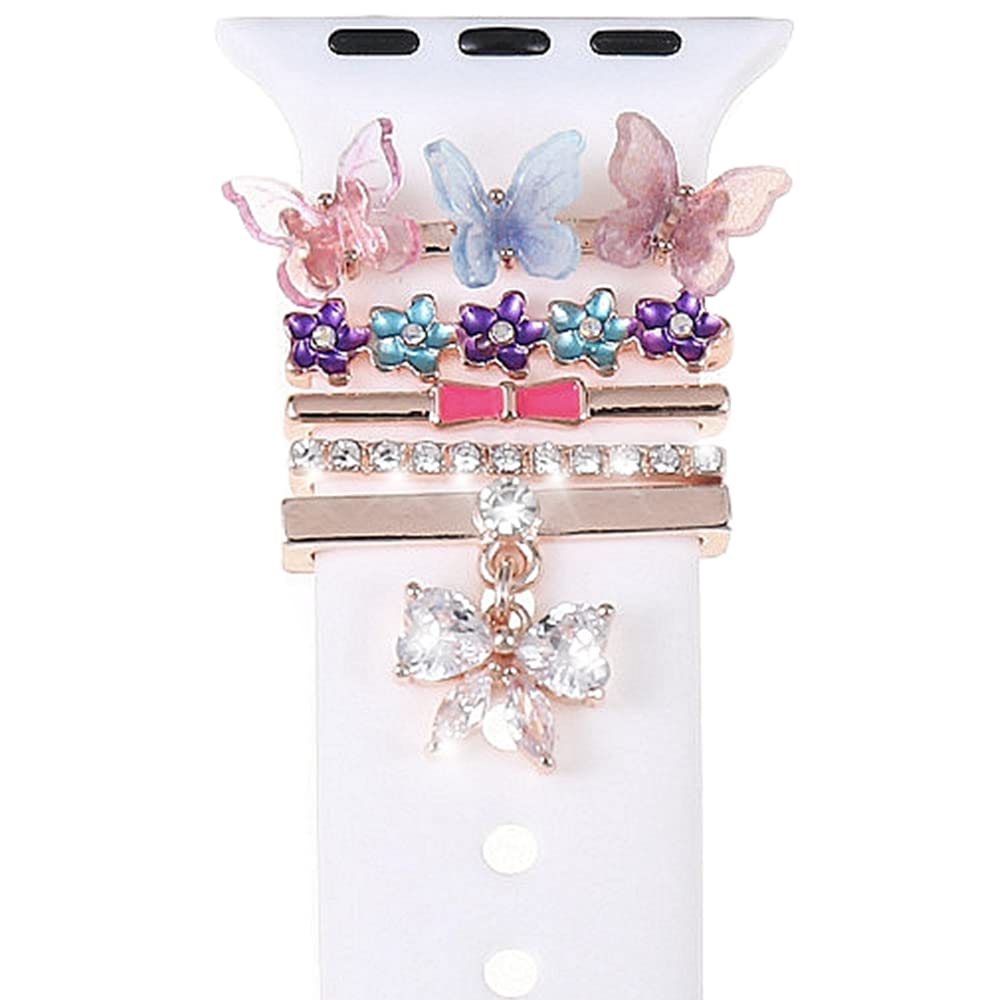 Apple Watch Charms Set for Series 9/8/7/6/5/4/3/2/1 - Stylish Band Decorations for Work & Gym
