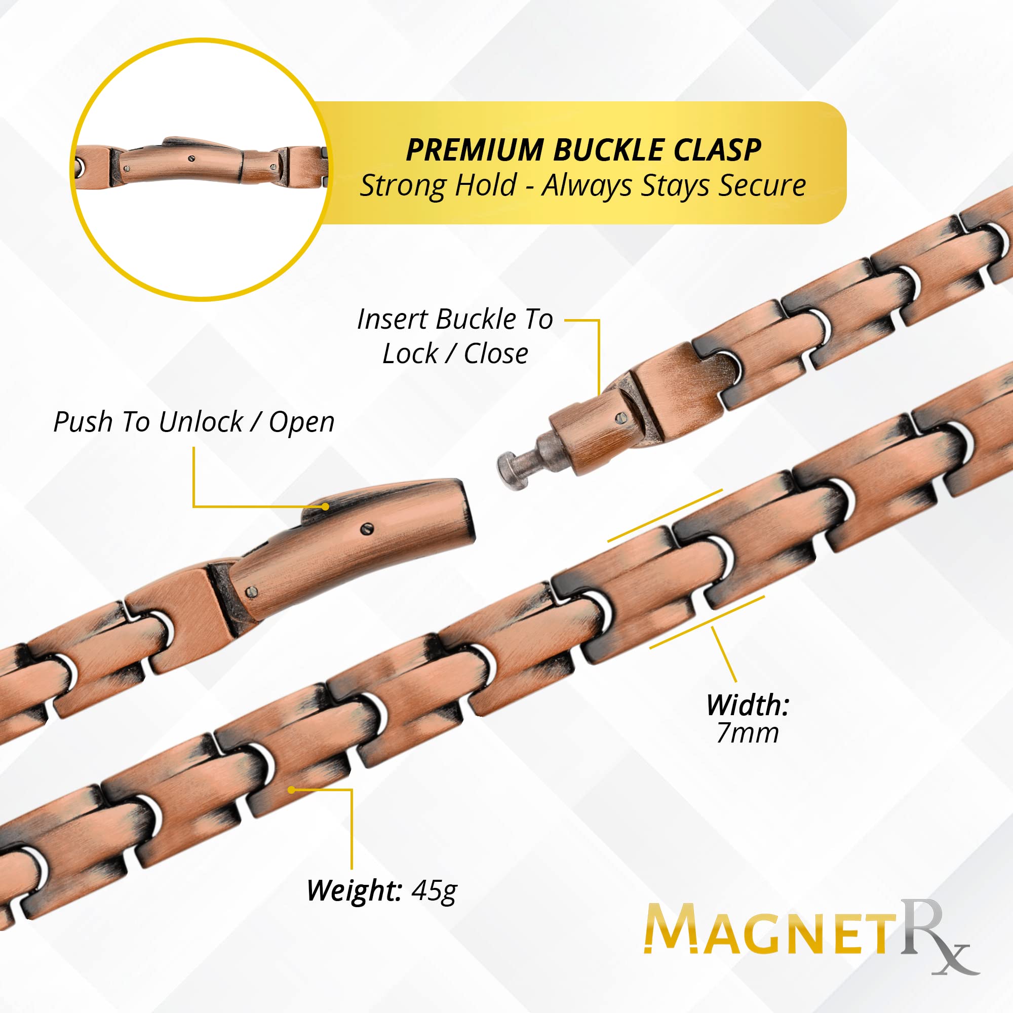 MagnetRX® Copper Magnetic Therapy Necklace - Ultra Strength 99.9% Pure Copper Necklace with 55 Magnets (19.25 Inches) for Men & Women - Relieve Pain, Improve Circulation & Reduce Stress | Perfect for Arthritis, Neck Pain & Daily Wellness
