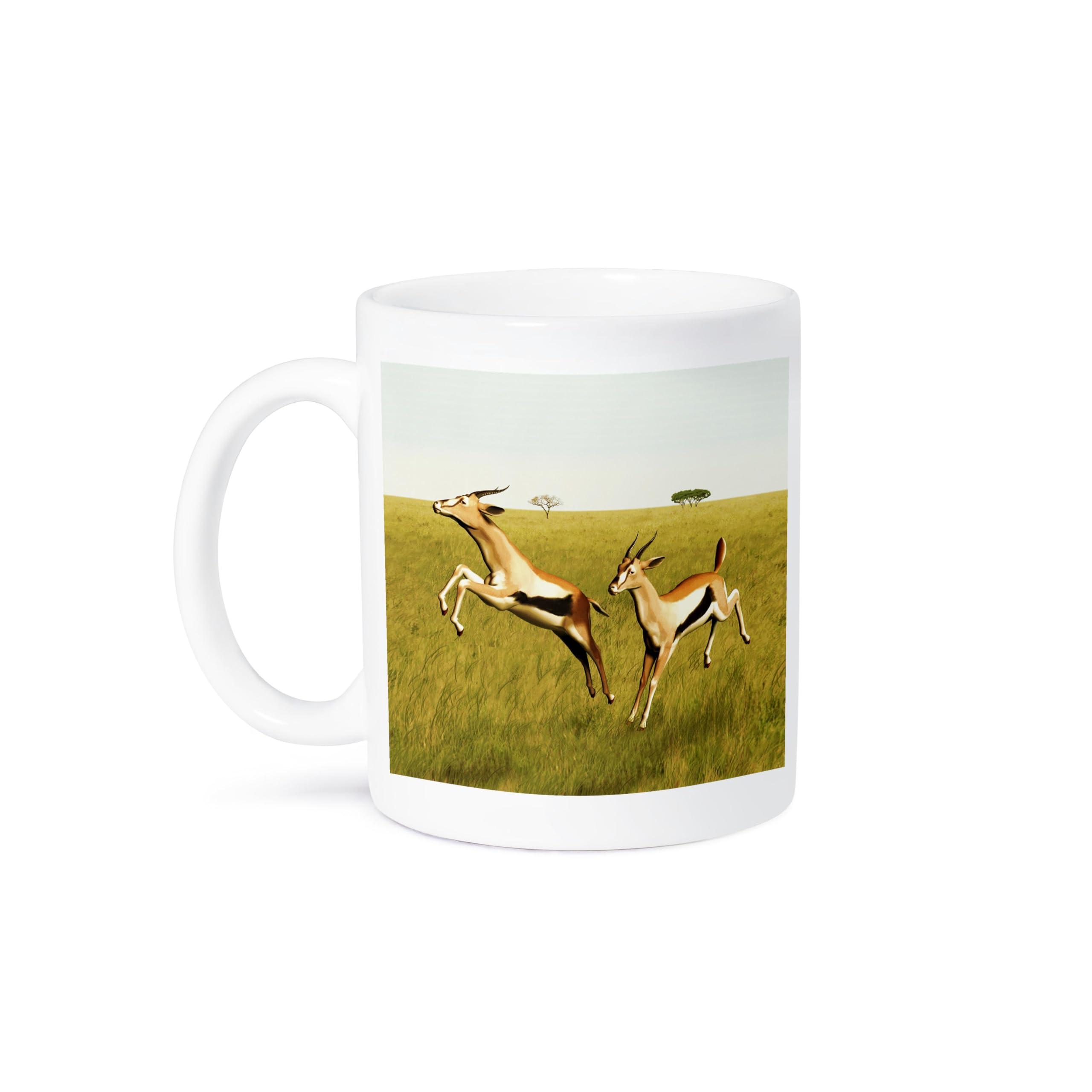 3dRose Thomson's Gazelle Ceramic Coffee Mug - 11 oz Insulated Travel Cup for Hot & Cold Drinks - Perfect for Home, Office, Camping & Gifts
