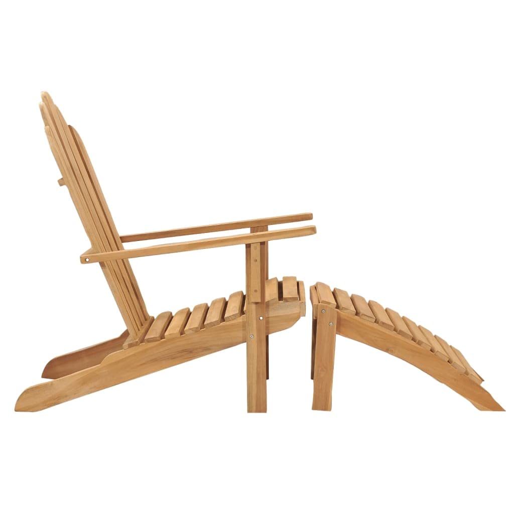 Premium Teak Wood Adirondack Chair with Footrest - Durable Outdoor & Indoor Lounge Chair for Patio, Garden, Dining Room & Living Room - Perfect for Relaxing, Entertaining & Sunbathing