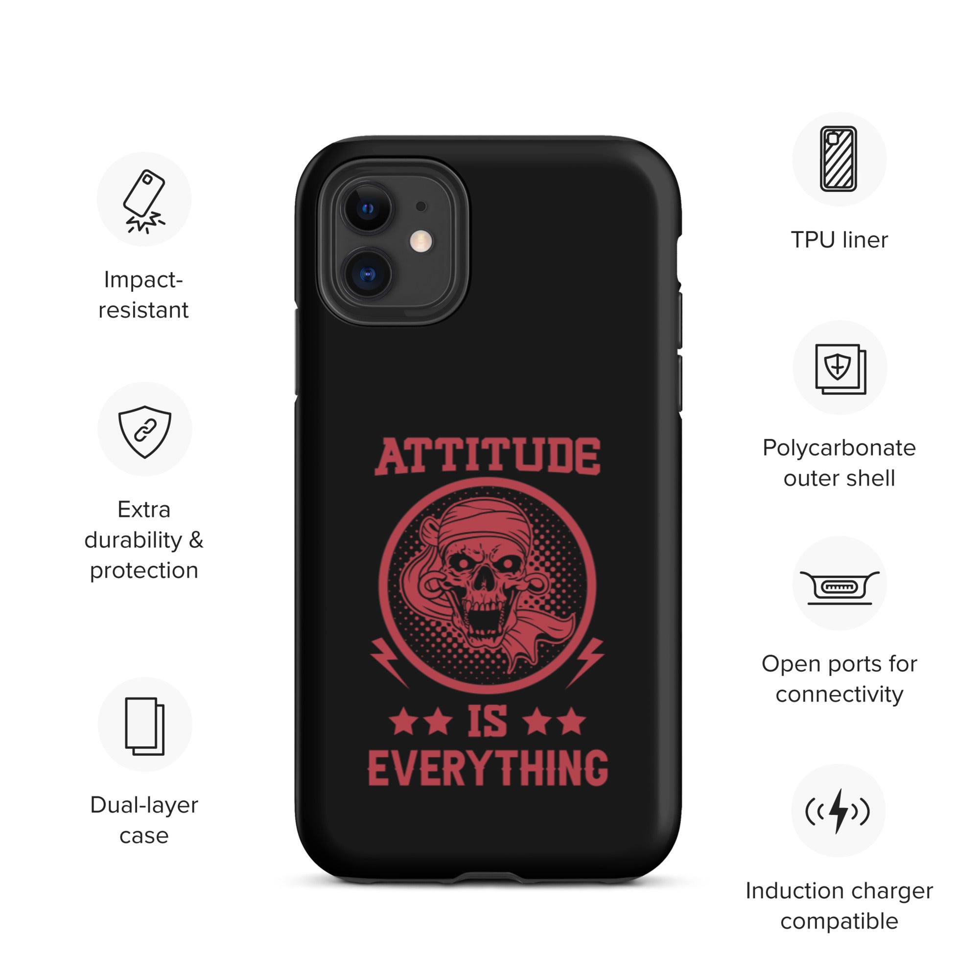Attitude Is Everything - Durable & Shockproof iPhone Case for Protection - Perfect for Outdoor, Travel & Daily Use