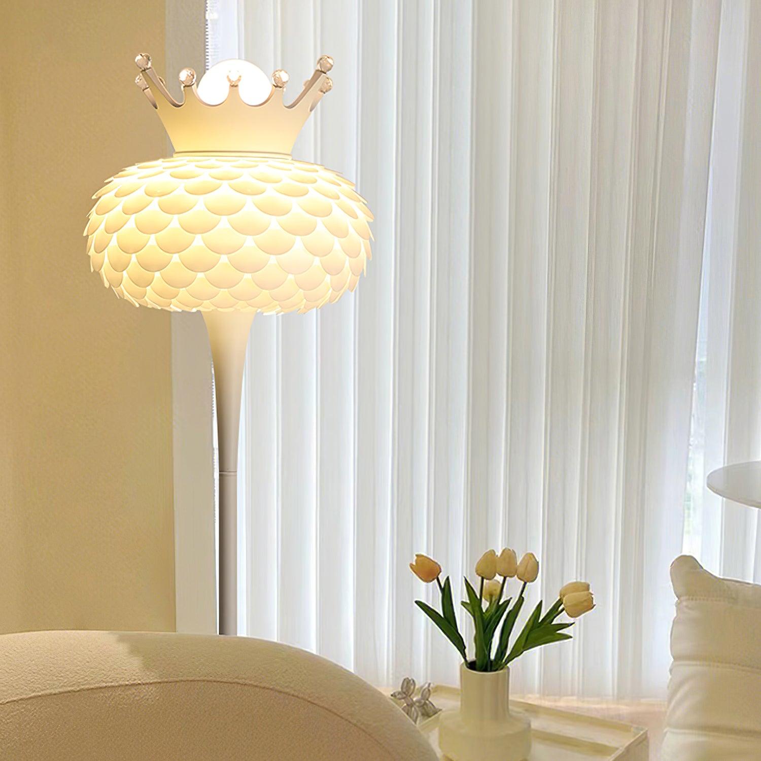 Aluvia Crown Floor Lamp - Modern LED Standing Light with Adjustable Brightness for Living Room, Bedroom & Office Decor