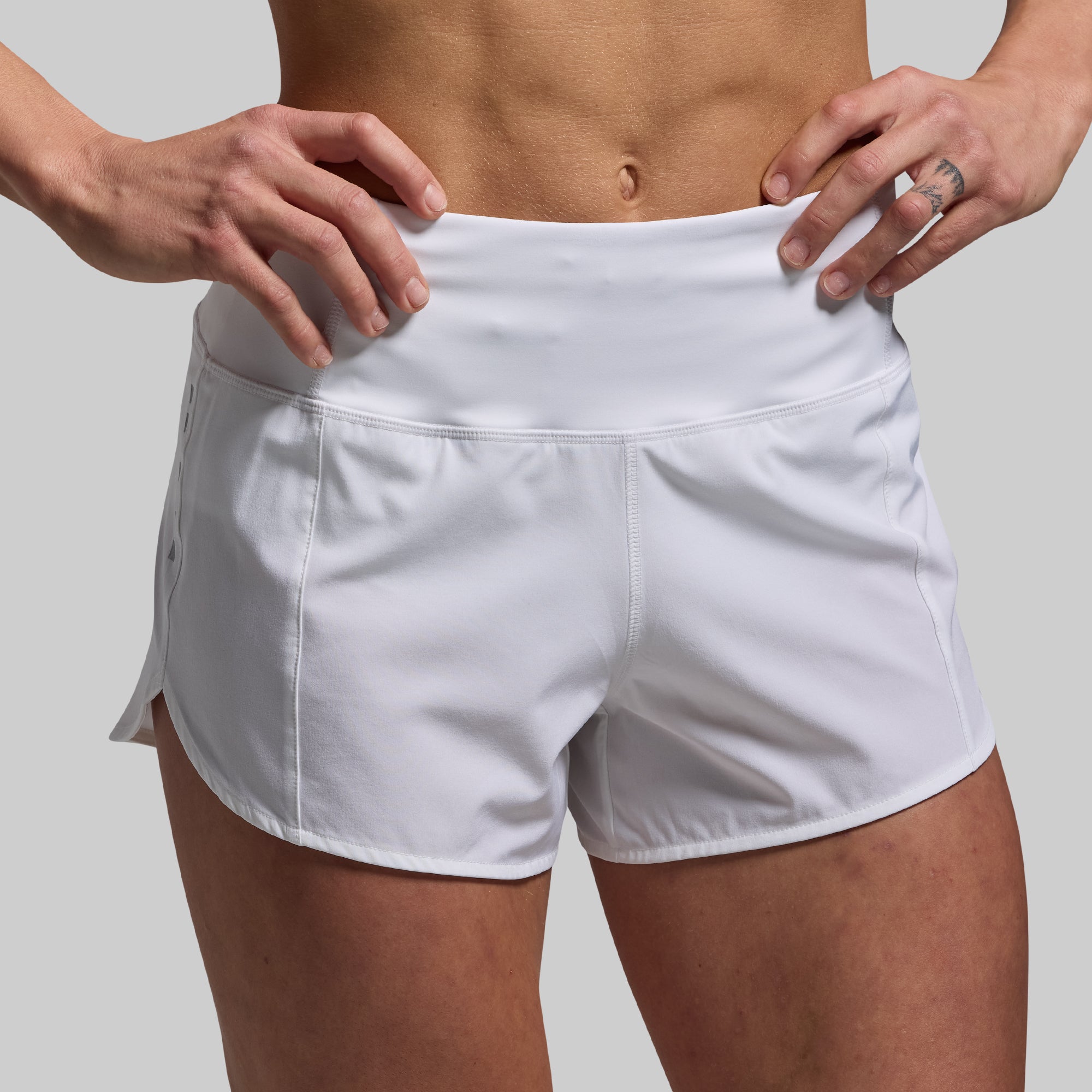 Women's High-Waisted Running Shorts - Breathable Quick-Dry Athletic Shorts for Workout & Gym - White - Perfect for Jogging, Yoga & Outdoor Activities