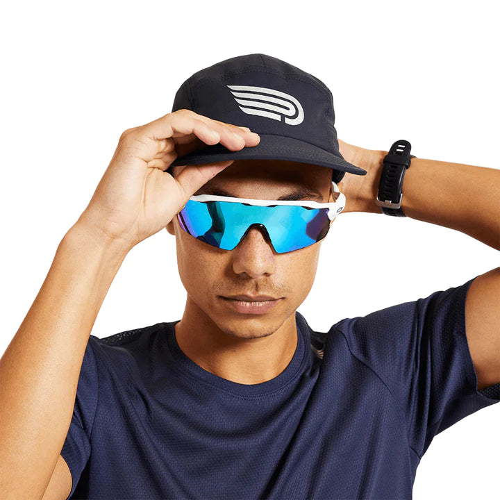 Pressio Race Cap Navy/Silver - Lightweight Performance Hat for Running, Cycling & Outdoor Sports - UV Protection & Moisture-Wicking Design