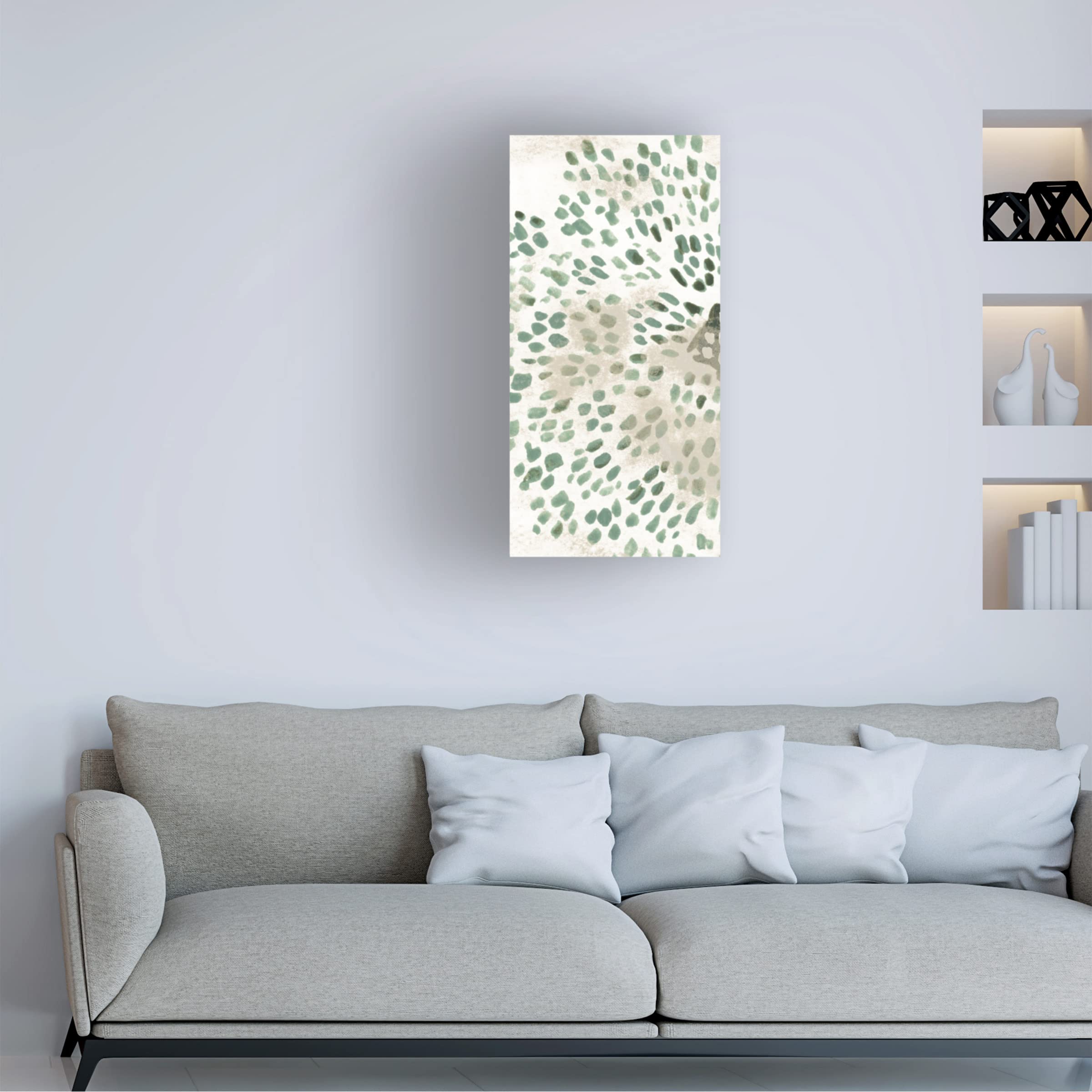 Trademark Fine Art 'Green Flowerhead III' Canvas Art Print by June Erica Vess - Modern Botanical Wall Decor for Living Room, Bedroom & Office