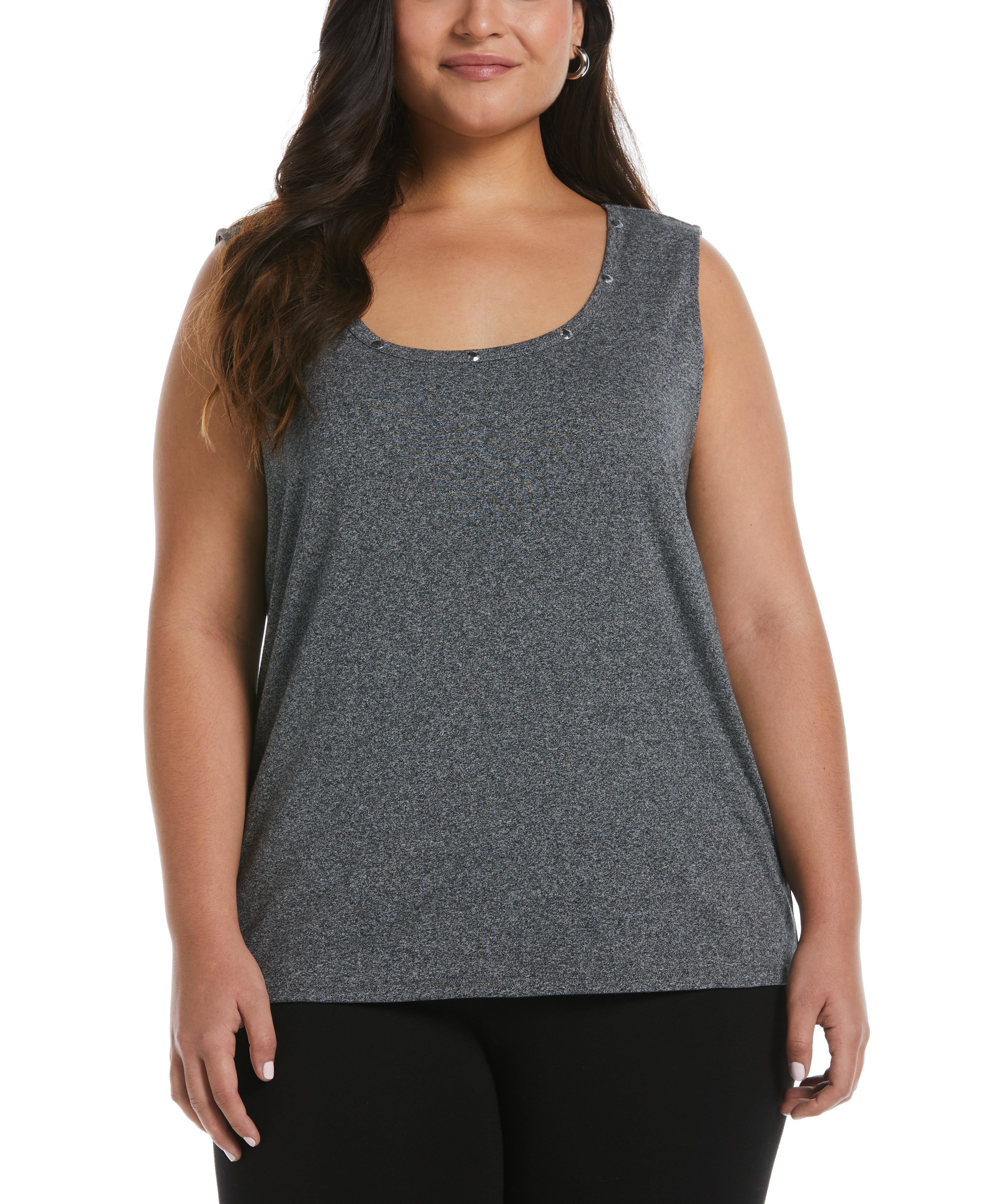 Women's Fashion Tank Top with Metal Hardware Details - Perfect for Casual Wear, Summer Outfits & Layering