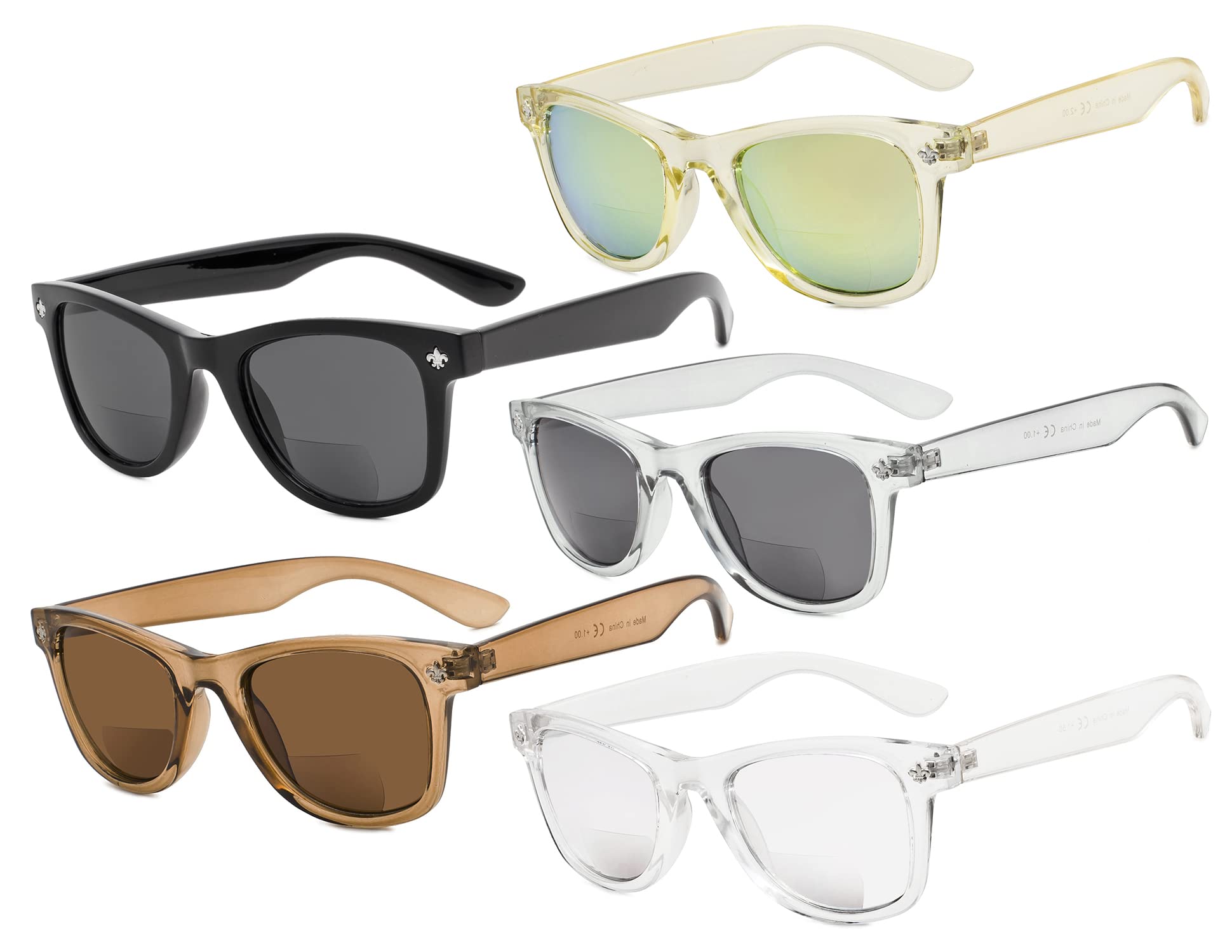 Eyekepper Classic Bifocal Reading Sunglasses for Women - 5 Pack UV Protection Glasses - Perfect for Reading, Driving & Outdoor Activities