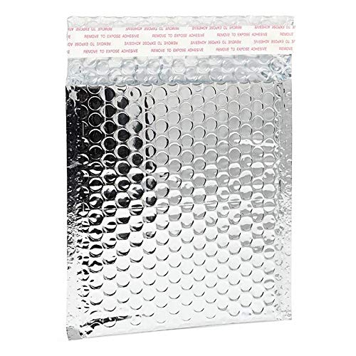 100 Silver Bubble Mailers 6.5