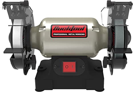 BUCKTOOL 6 Inch Slow Speed Bench Grinder - Professional Wobble-Free Power Tool with TLG 150S Wheel for Sharpening, Polishing & Metalworking - Perfect for Workshops, Garages & DIY Projects
