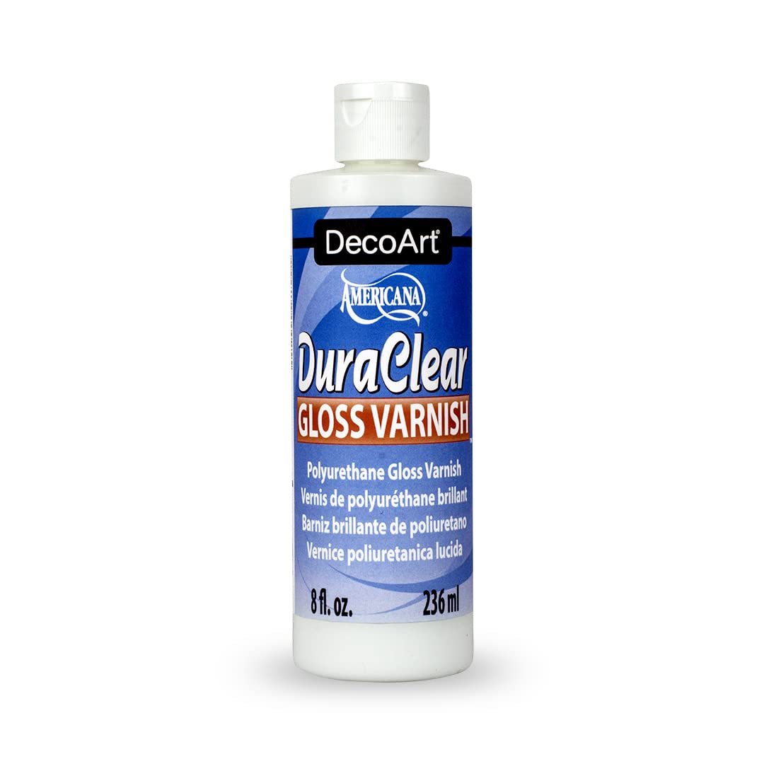DecoArt DuraClear Gloss Varnish DS19-9 - 8 fl oz Bottle for Acrylic Paintings & DIY Crafts - Perfect for Canvas Sealing & Art Protection