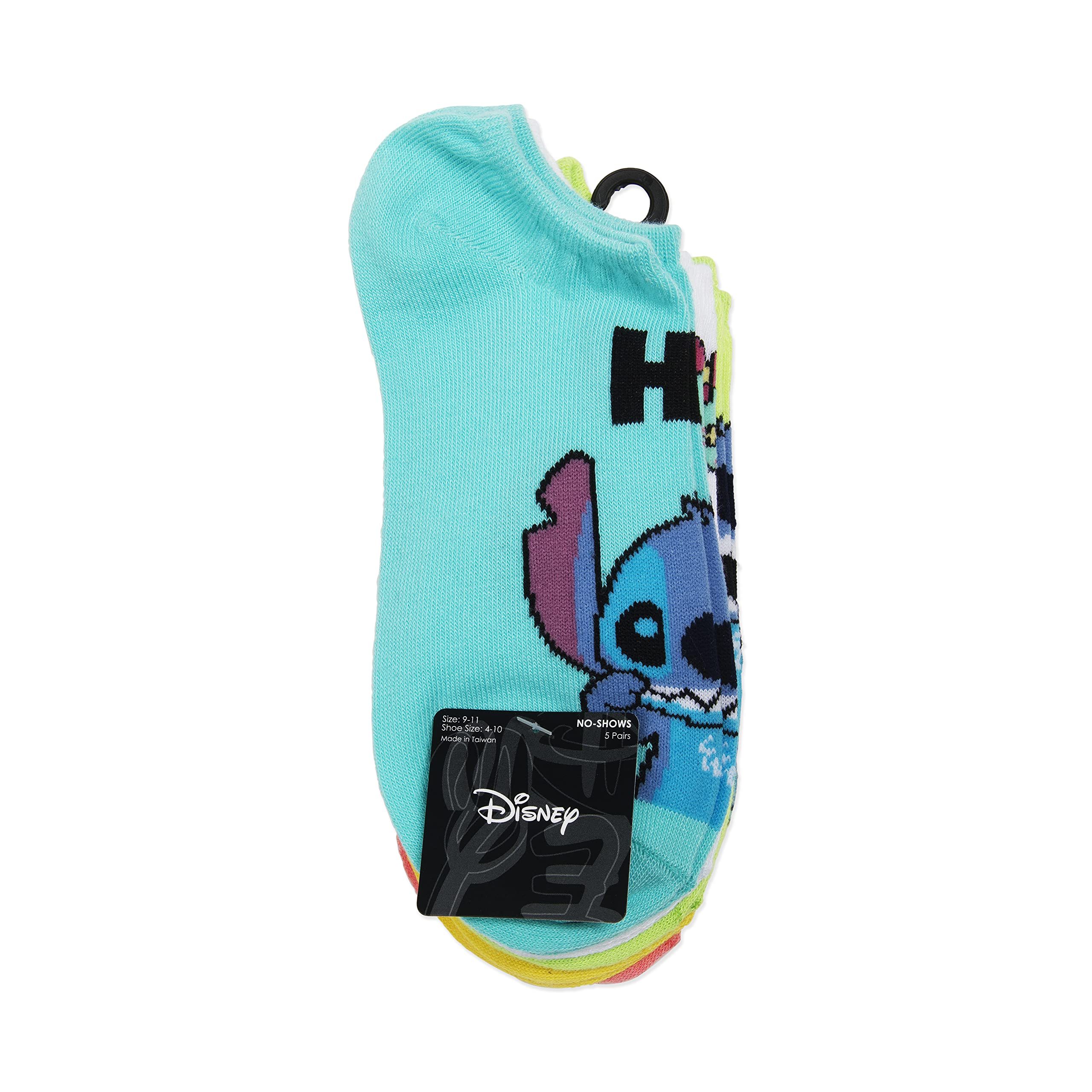 Disney Lilo & Stitch No Show Socks for Women - 5 Pack Cute Ankle Socks - Perfect for Sneakers, Flats & Casual Wear