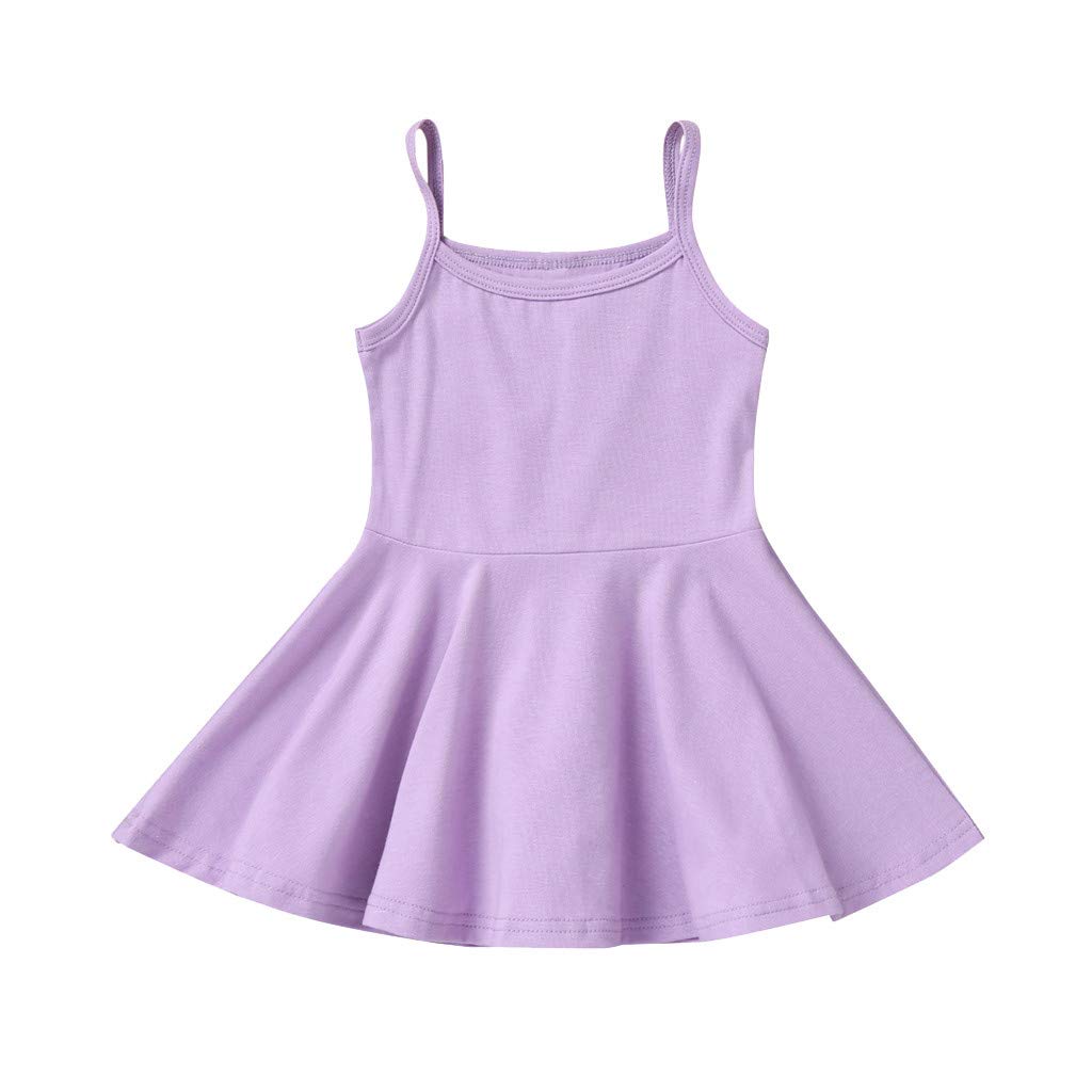 Toddler Girls Sleeveless Summer Dress for Weddings - Solid Color & Print Vest Dresses - Perfect for Flower Girls, Special Occasions & Outdoor Events
