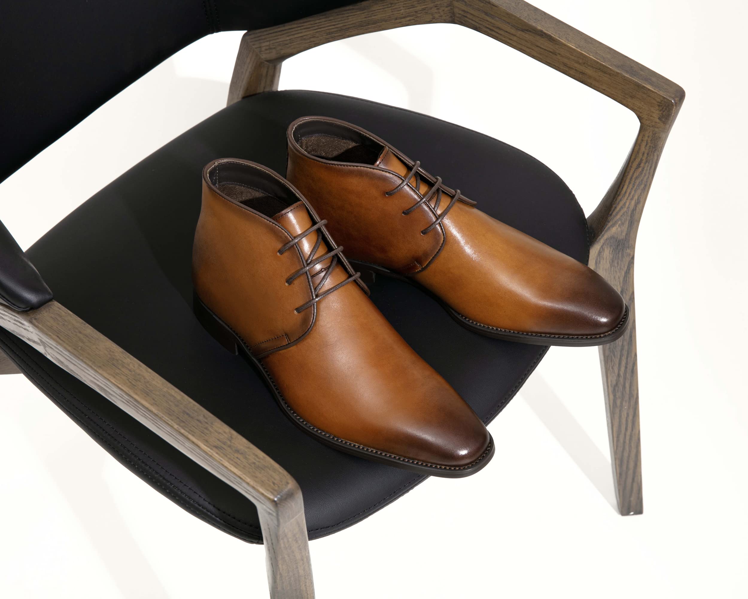 Premium Men's Leather Dress Boots - Classic Retro Ankle Chukka Boots for Polished Style | Office, Casual & Formal Occasions