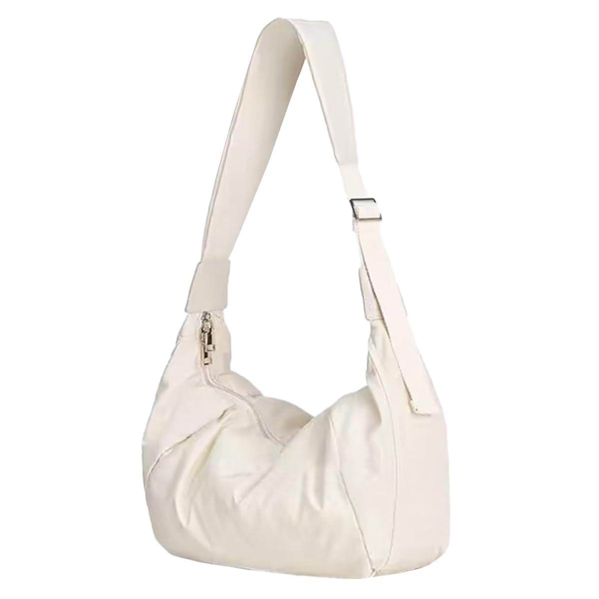 Sunwel Fashion Large Crescent Puffer Nylon Crossbody Bag for Women - Stylish Puffy Hobo Shoulder Purse for Daily Use, Travel & Shopping