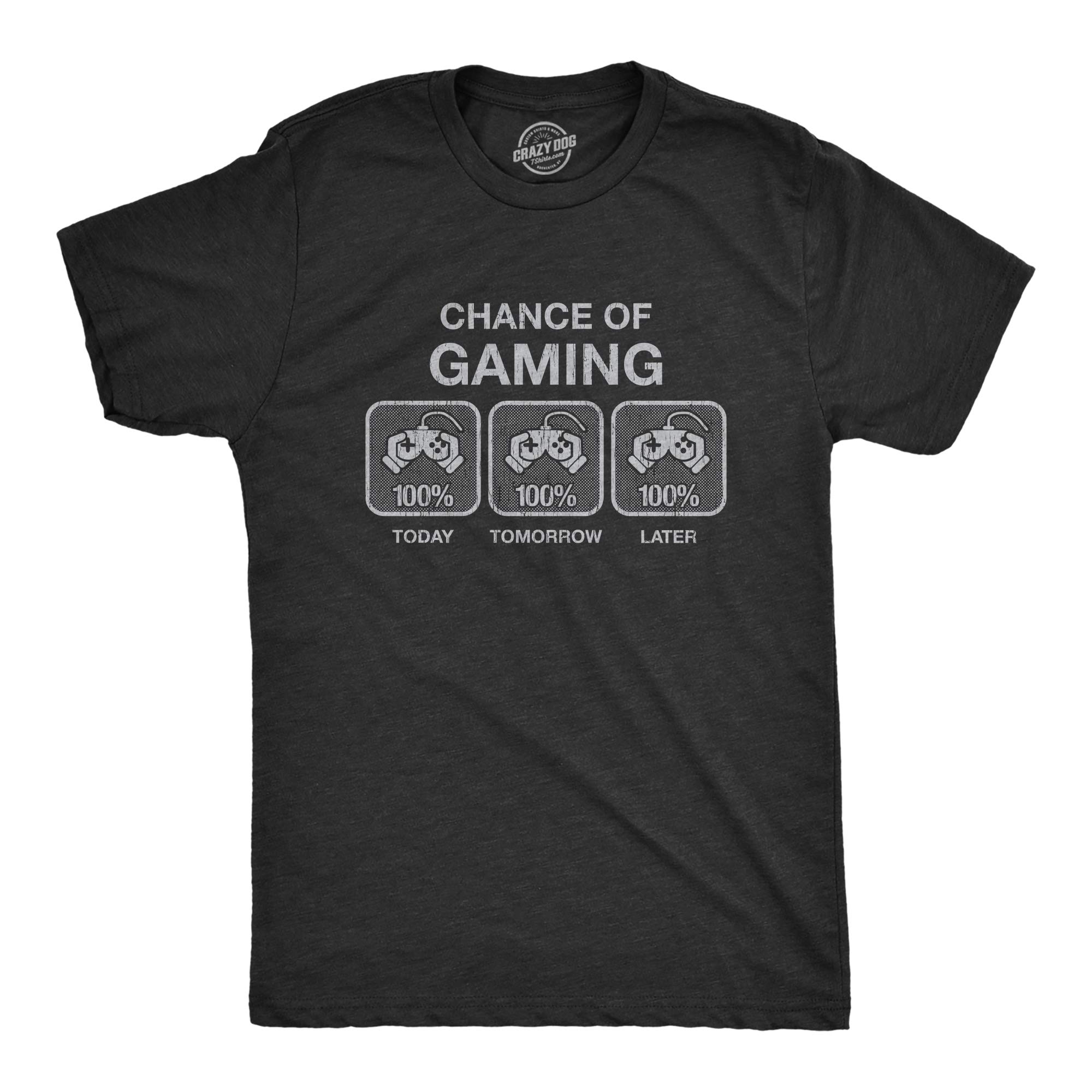 Funny Nerdy Video Games T-Shirt for Men - 100% Chance of Gaming Novelty Tee | Perfect for Gamers, Gifts & Casual Wear