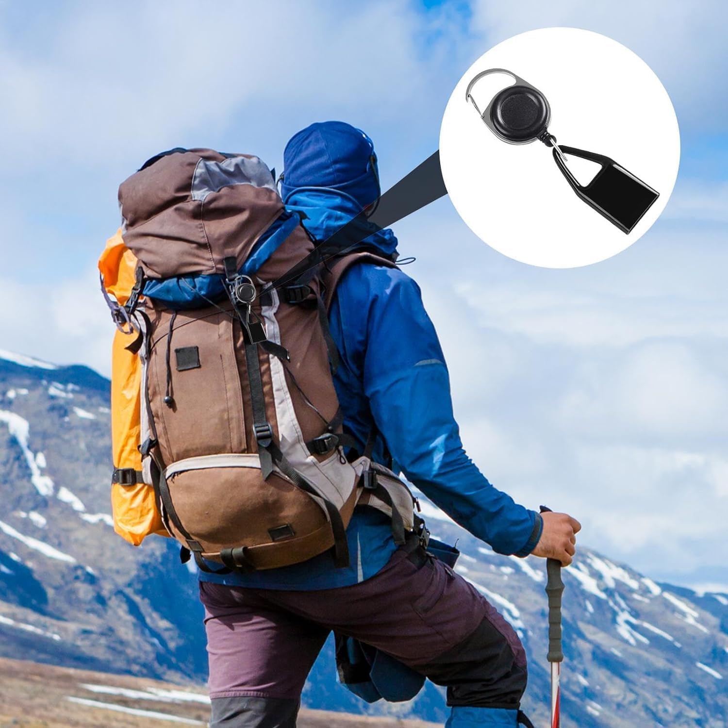 2Pcs Retractable Lighter Belt - Anti-Lost Clip for Hiking & Outdoor Activities