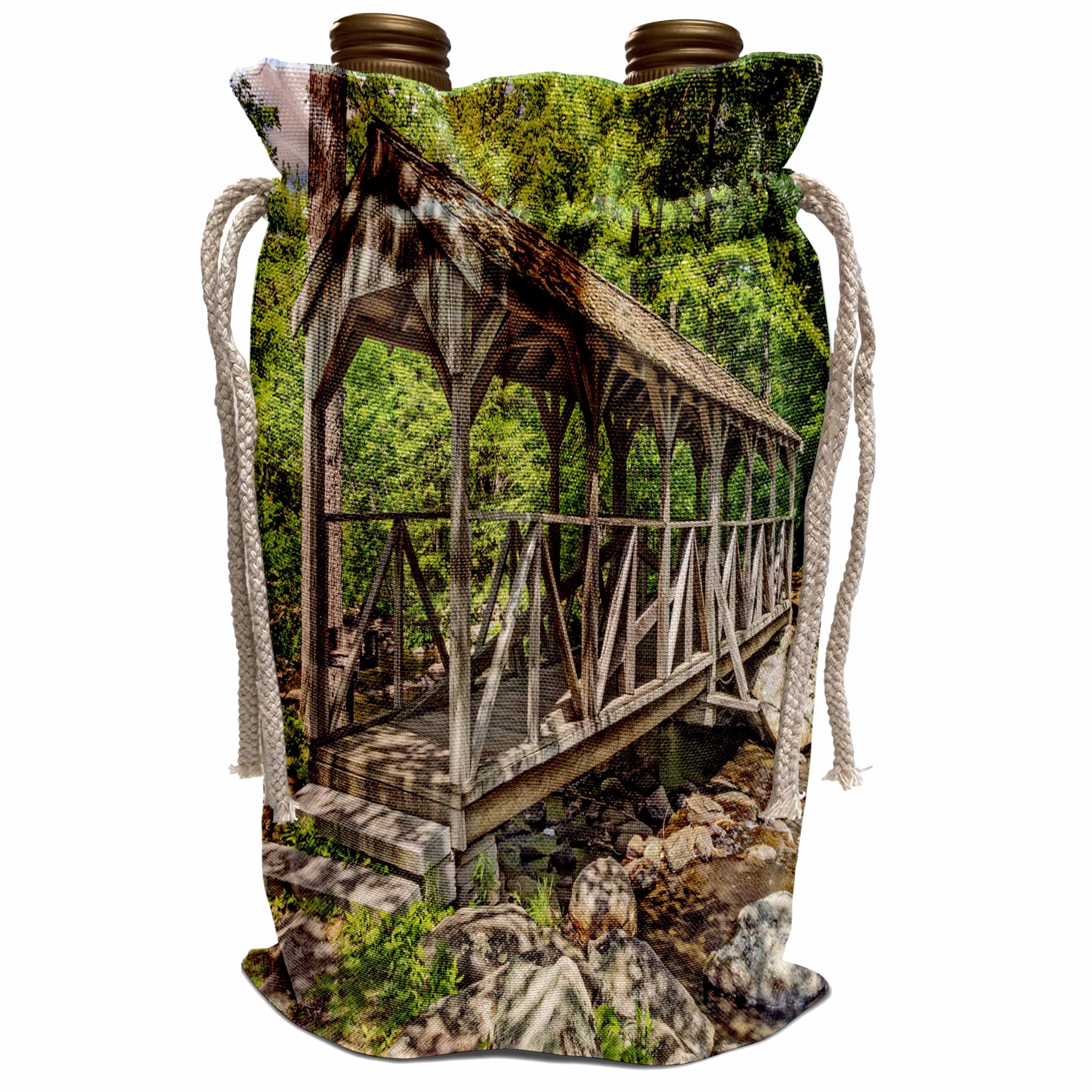 Premium Wine Bag with Covered Bridge Photography Design - Elegant Gift for Wine Lovers, Perfect for Parties, Picnics & Special Occasions