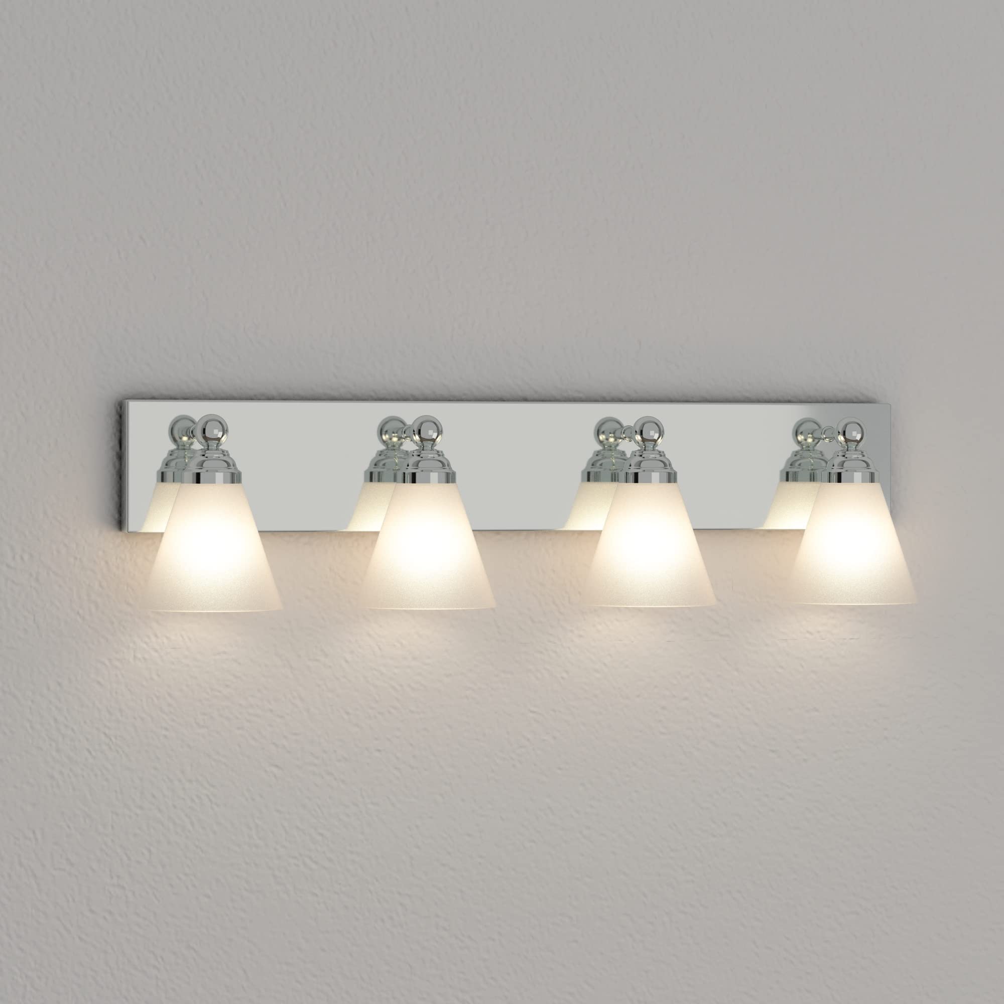 DESIGNERS FOUNTAIN 6494-CH Hudson Wall Mount Sconce - Chrome Bathroom Vanity Light Fixture for Bedroom, Mirror & Bathroom Lighting | Perfect for Home Decor & Vanity Makeup Area
