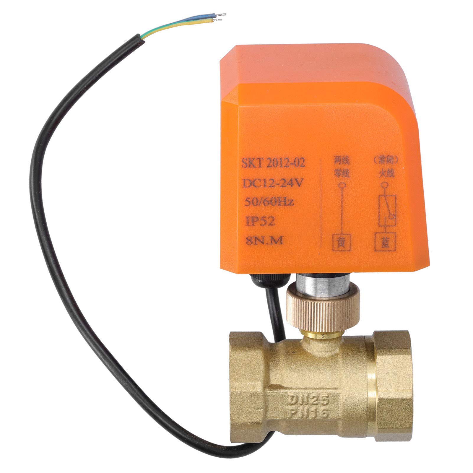 12V/24V 2-Way Motorized Brass Ball Valve - Normally Closed 2-Wire Electric Ball Valve for Water & Gas Control - Perfect for HVAC, Irrigation & Industrial Automation Systems