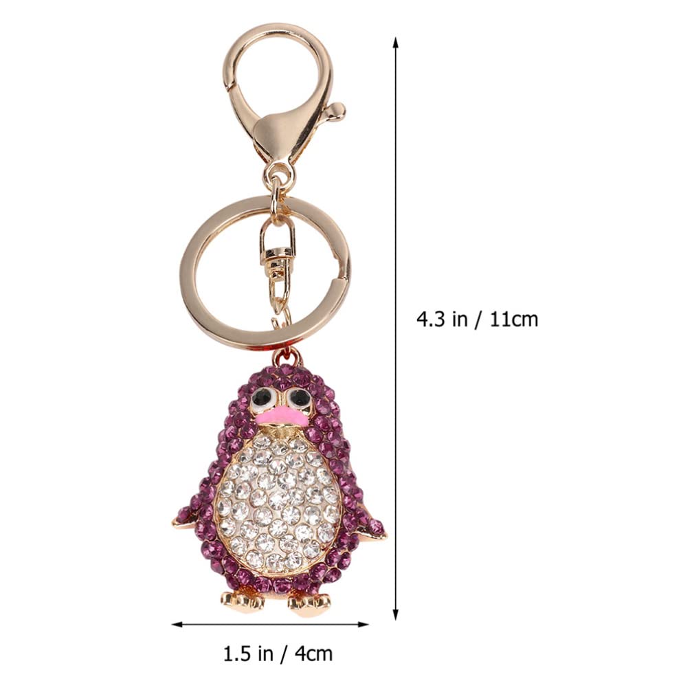 VOSAREA 2pcs Cute Penguin Couple Keychain Set - Sparkling Rhinestone Key Ornament, Alloy Keyring for Car Keys, Tote Bag & Purse Charm - Perfect Gift for Lovers, Friends & Couples (Penguin Design) | Great for Valentine's Day, Anniversaries & Everyday Carry