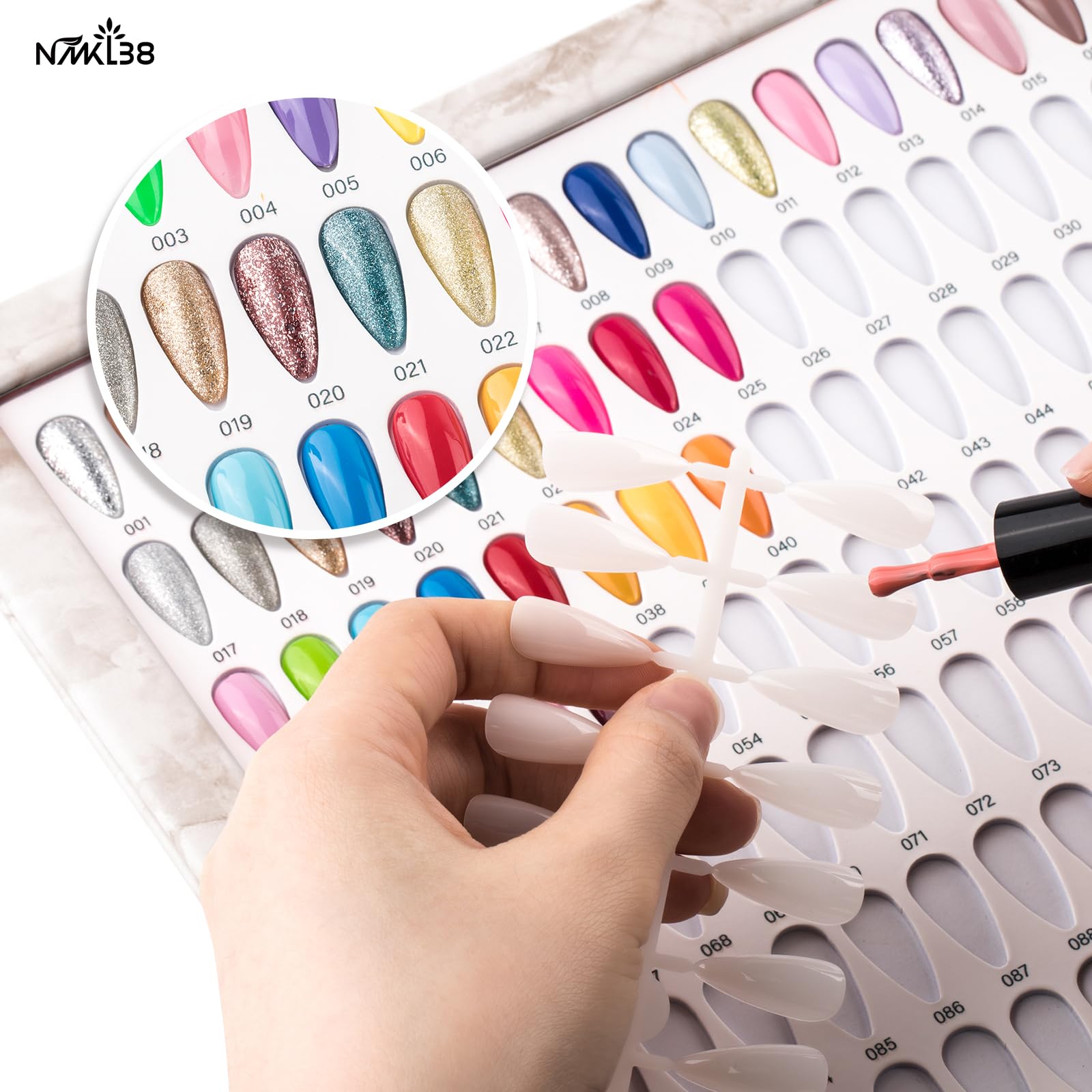 320 Gel Nail Polish Colors Swatch Book with 240 False Nail Tips - Professional Salon Nail Color Chart & Practice Cards for Nail Artists & DIY Manicures (Gray) | Perfect for Nail Salon Display, Home Manicure Practice & Nail Art Inspiration