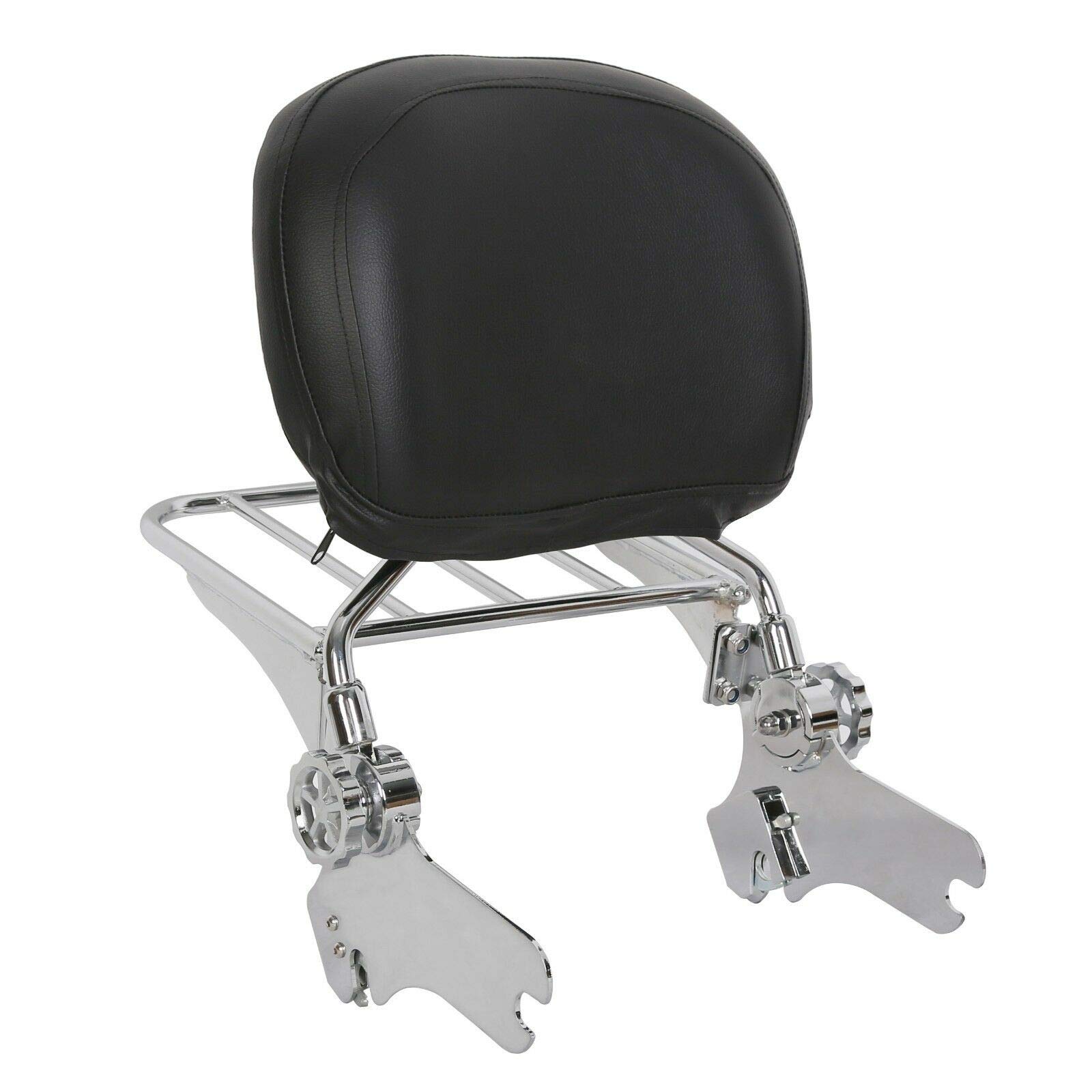 Adjustable Sissy Bar Backrest & Luggage Rack for Harley Davidson 000565 - Universal Fit Motorcycle Passenger Back Support & Storage Rack for Long Rides and Road Trips