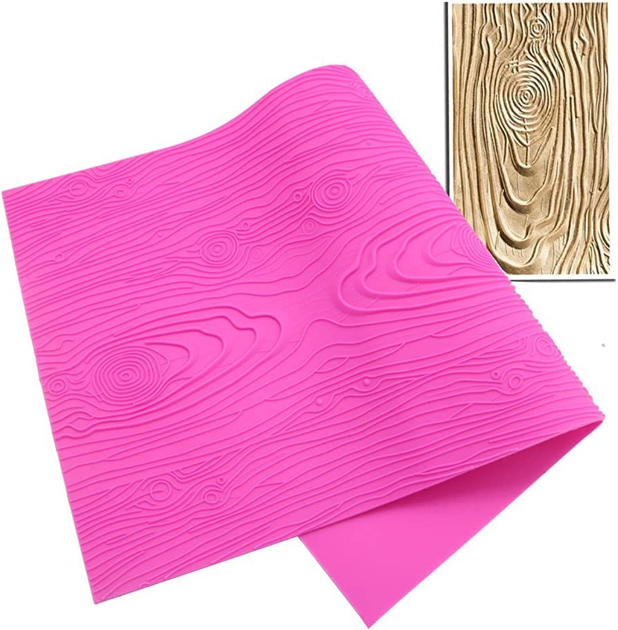 Old Wood Texture Silicone Sheet 24x13cm - Realistic Wood Grain Impression for Clay, Pottery, Fondant & DIY Crafts - Perfect for Cake Decorating, Ceramic Molds & Art Projects