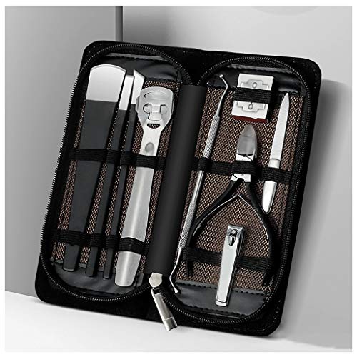 Premium Stainless Steel Nail Clipper Set with Black Leather Case - Professional Pedicure & Manicure Kit for Women, Home & Travel Nail Care Essentials - Perfect for Grooming, Salon Use & Personal Hygiene