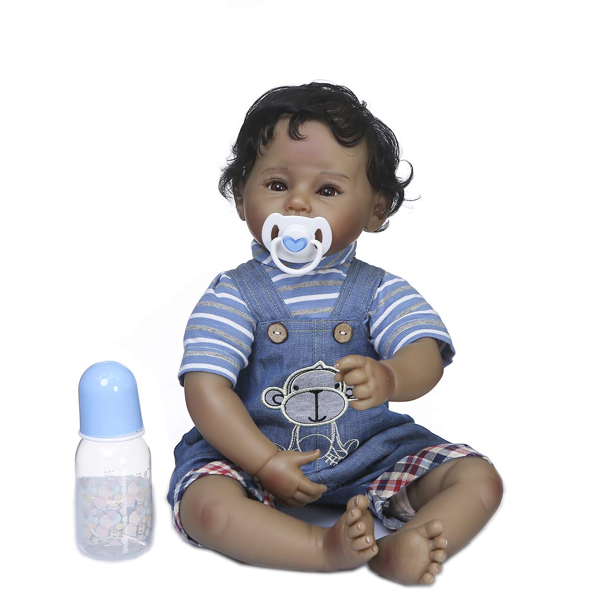 22 Inch Realistic African American Reborn Baby Dolls - Weighted Silicone Twins Set (Boy & Girl) for Kids | Lifelike Newborn Black Baby Dolls for Play, Collecting & Gift Giving