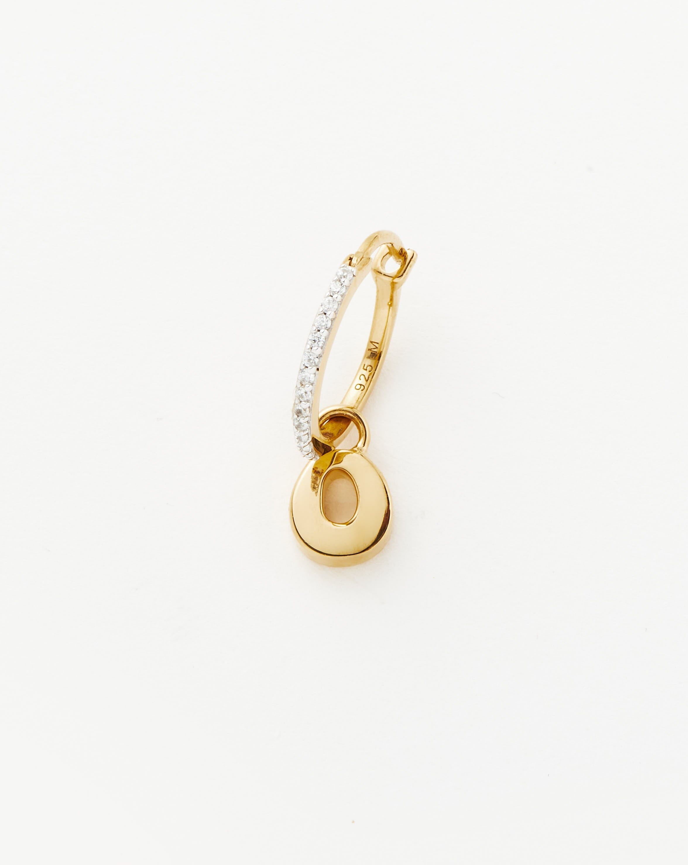 Personalized Initial Single Charm Hoop Earrings | 18k Gold Vermeil | Monogram Letter Jewelry for Women | Perfect Gift for Birthday, Anniversary & Everyday Wear