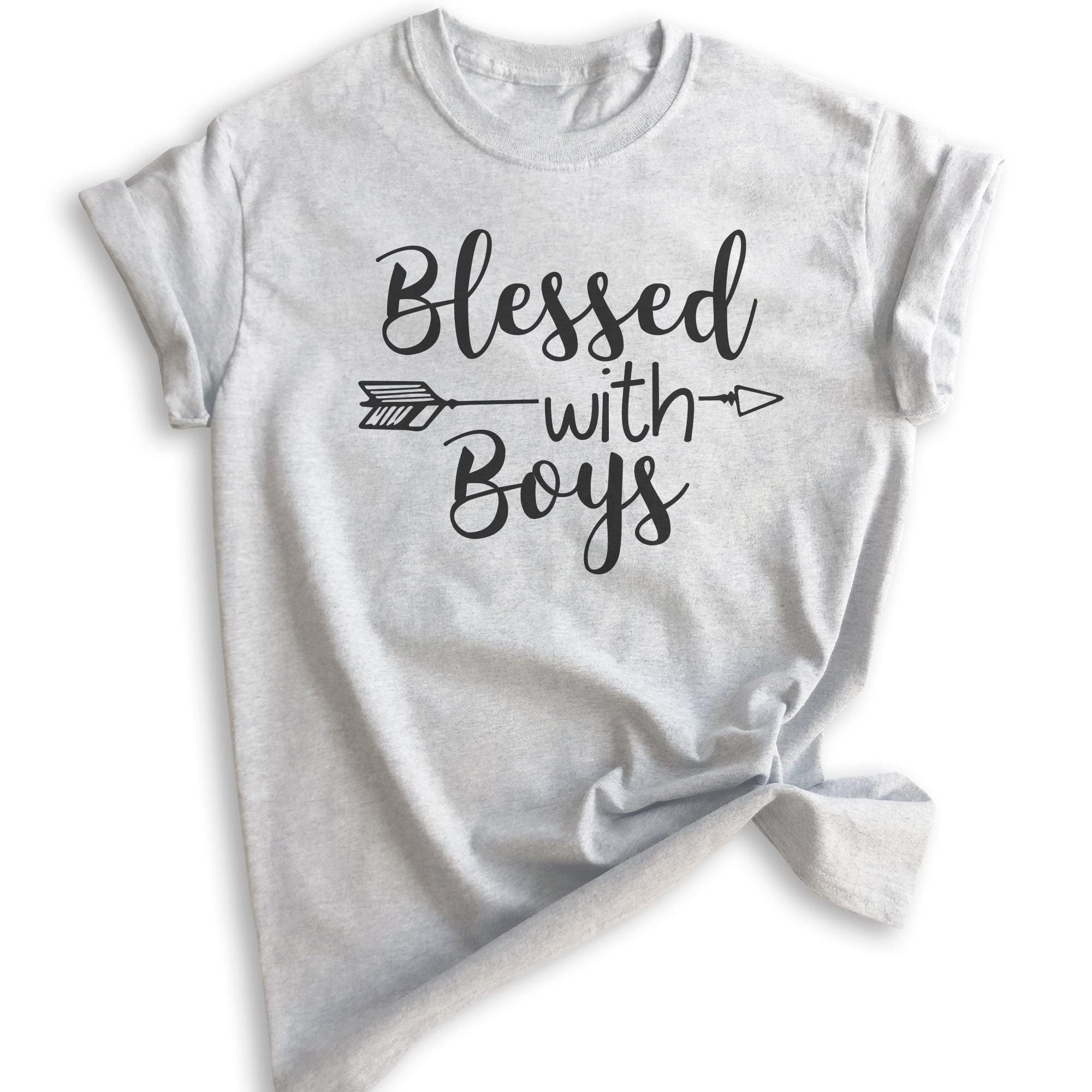 Blessed with Boys Shirt - Unisex Graphic Tee for Boy Moms & Women - Comfortable Cotton Mother's Day Gift for Parenting, Family Outings & Playdates