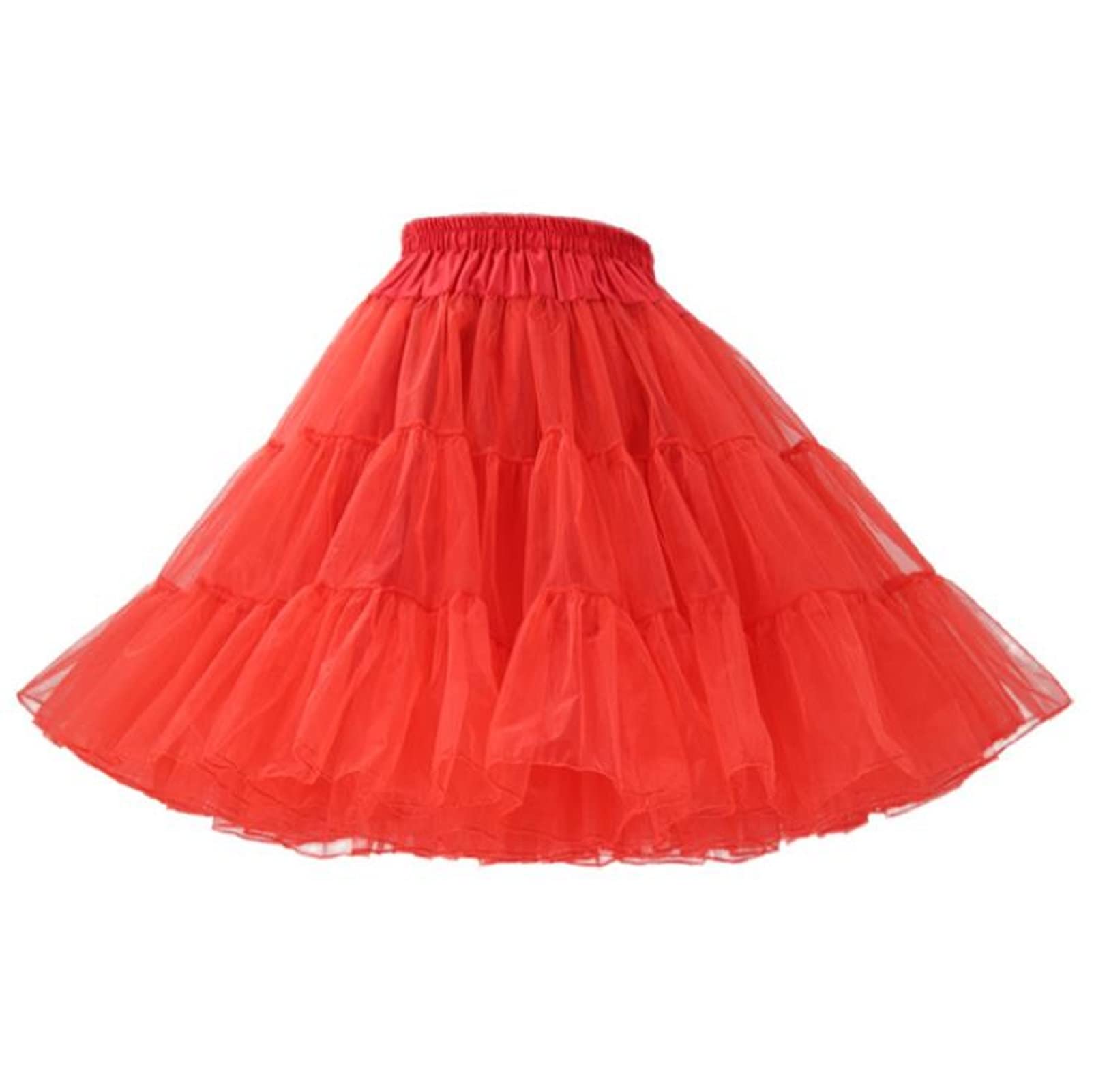 Women's Christmas Chiffon Petticoat Skirt - Colorful Puffy Tutu Tulle Skirt with Elastic Waist - Fluffy Princess Party Skirt for Holiday, Cosplay, and Special Occasions