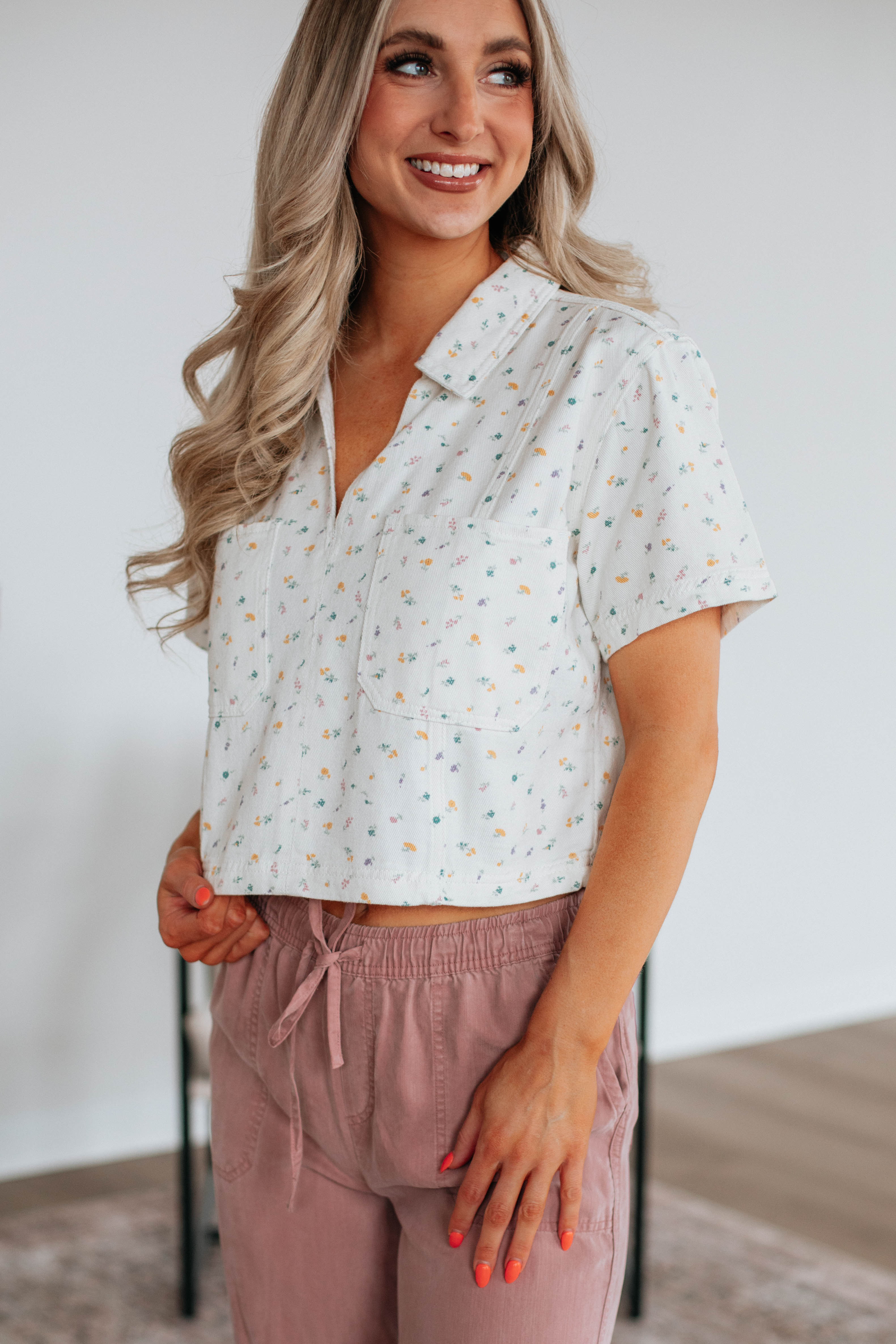 Buy Myself Flowers Top - Women's Floral Print Blouse for Casual Wear & Spring Outfits | Perfect for Dates, Office & Weekend Brunch