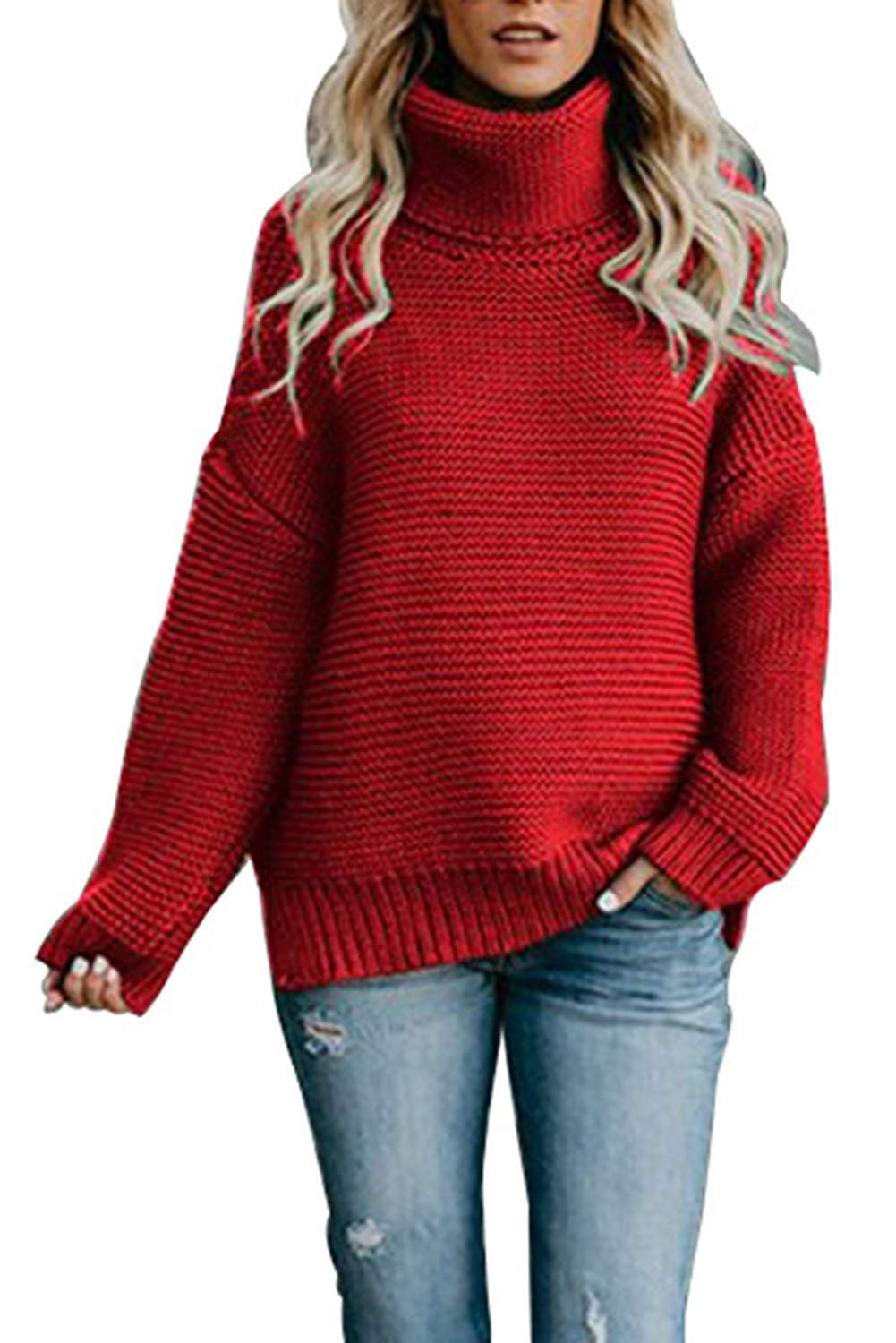 QACOHU Women's Chunky Turtleneck Sweater - Soft Long Sleeve Knit Pullover Top for Winter | Cozy Casual Wear, Office Outfits & Holiday Fashion