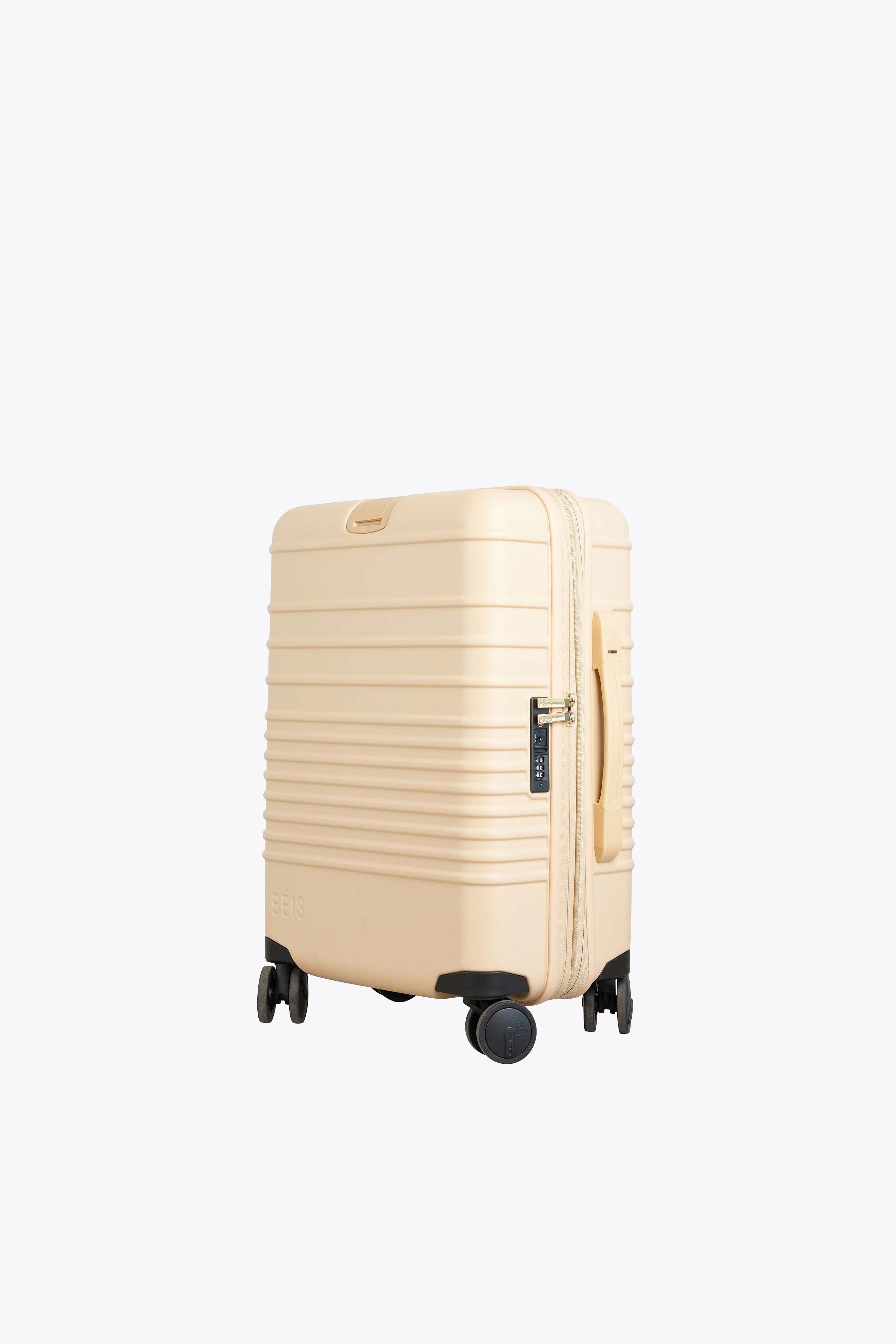 Beige Carry On Roller Luggage - Lightweight & Durable Suitcase for Travel, Business Trips & Weekend Getaways