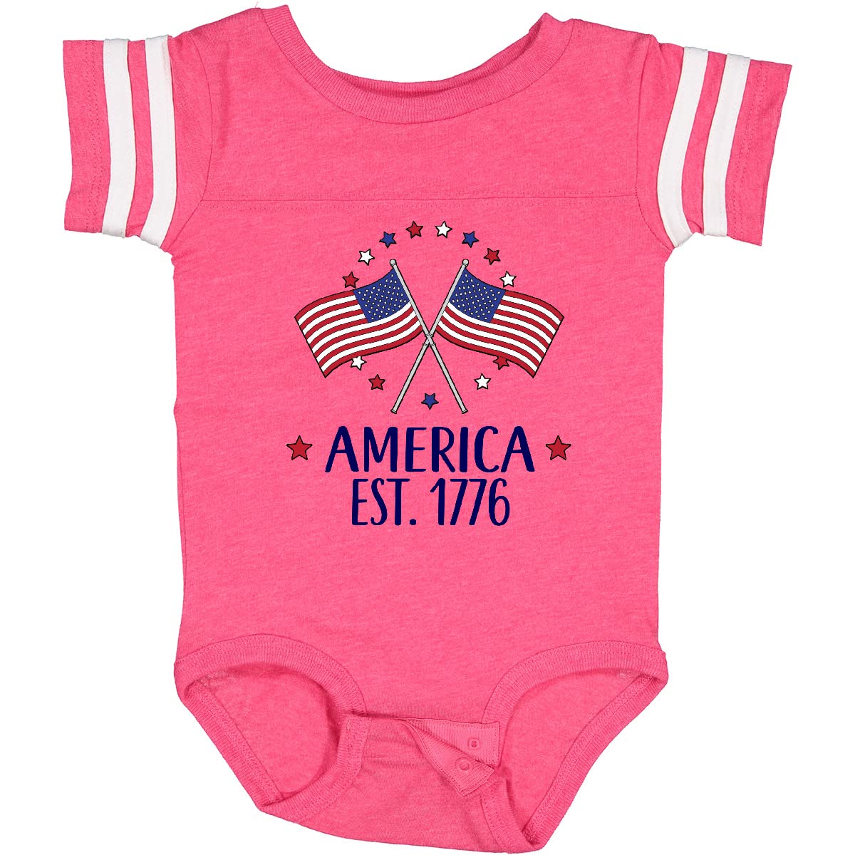 Inktastic America Est 1776 4th of July Baby Bodysuit - Patriotic Onesie for Infants & Toddlers - Perfect for Independence Day Celebrations, Family Photos & National Holidays