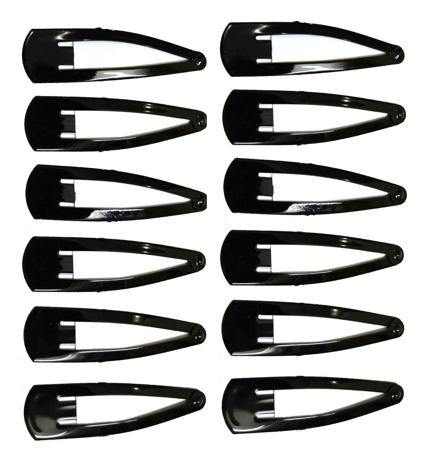 Ghelonadi No-Slip Metal Snap Hair Barrettes for Women & Girls - 6-Pack Black Hair Clips for Long Hair | Perfect for School, Work & Special Occasions
