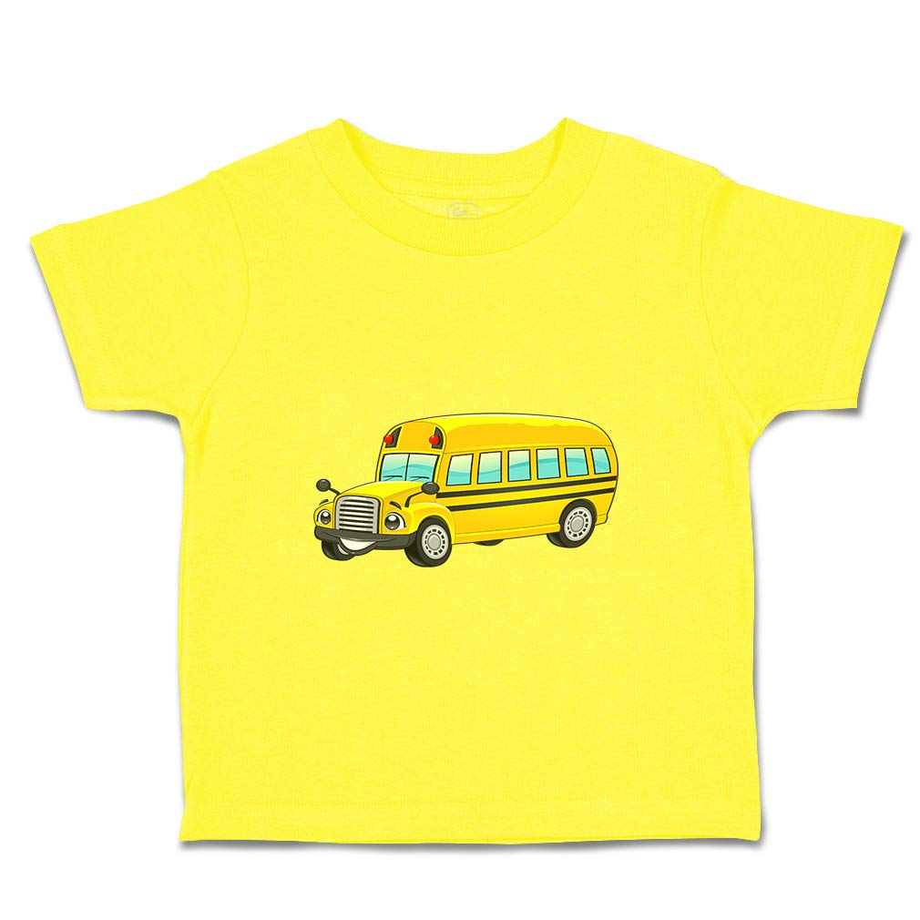 Kids' Smiling School Bus Graphic T-Shirt - Fun Toddler Tee for Boys & Girls - Perfect for School, Playdates & Everyday Wear