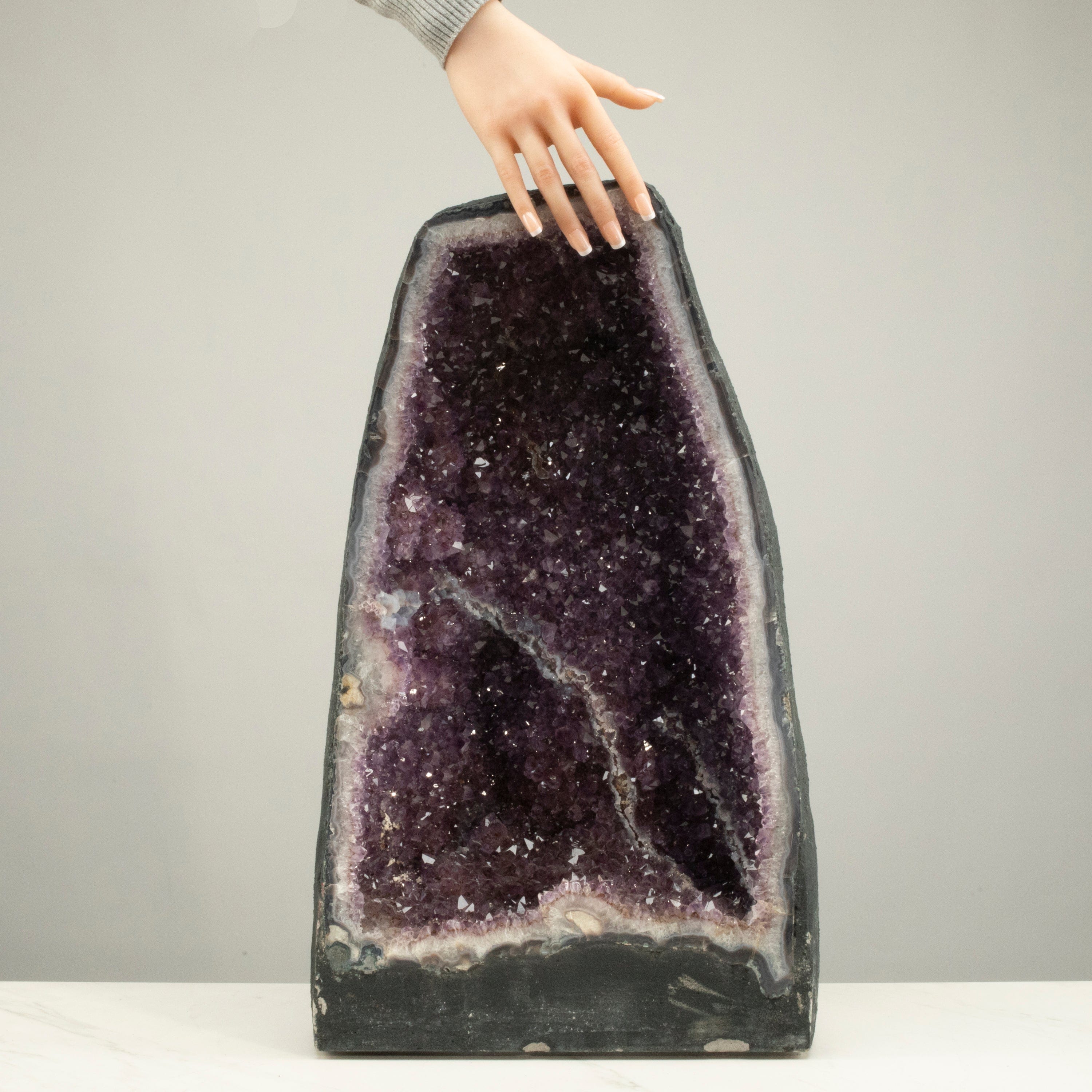 Natural Amethyst Geode Cathedral from Brazil - Large 22-90 lbs Raw Crystal Cluster for Home Decor, Meditation & Healing | Spiritual Gift, Feng Shui, Yoga Space Decor