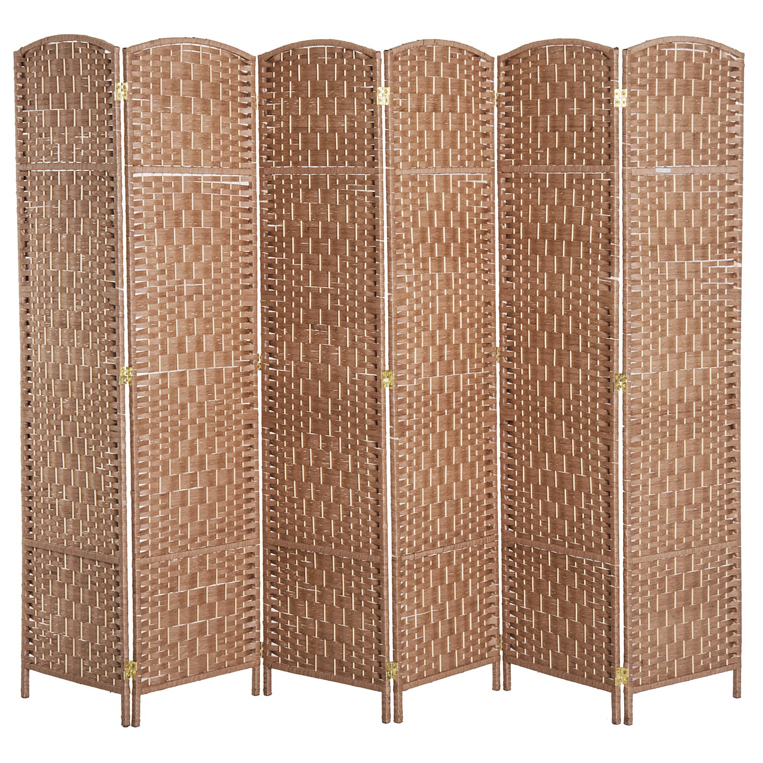 HOMCOM 6-Panel Folding Room Divider Screen - 6FT Tall Wicker Weave Privacy Partition for Bedroom, Home Office, Living Room - Portable Space Divider for Home Decor & Room Separation (Natural Color) - Perfect for Creating Private Spaces in Apartments, Studios, and Open Floor Plans