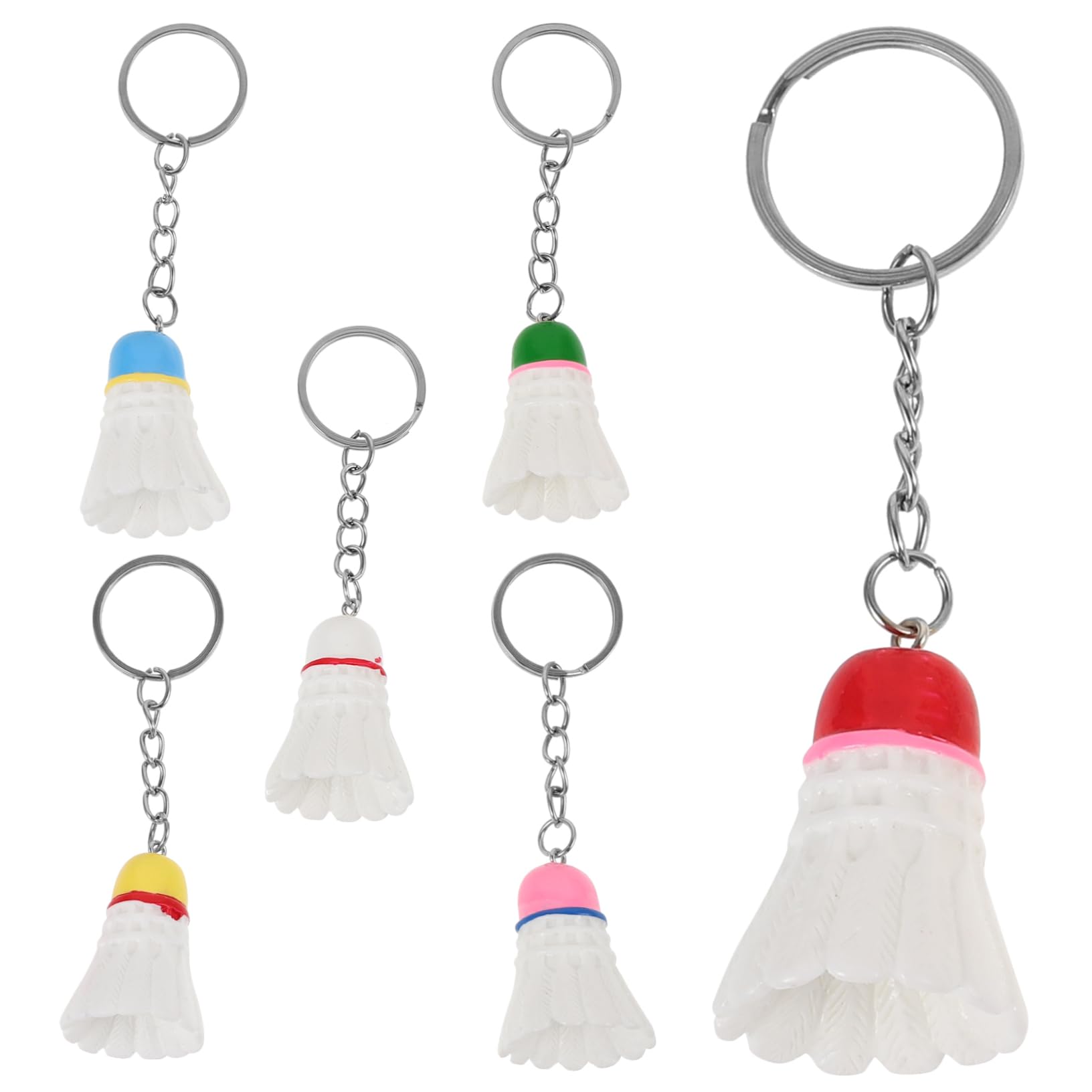 GOOHOCHY 18 Pcs Badminton Keychain Set for Women - Resin Badminton Key Rings with Plastic Keychains - Perfect for Sports Lovers, Gifts & Bag Accessories
