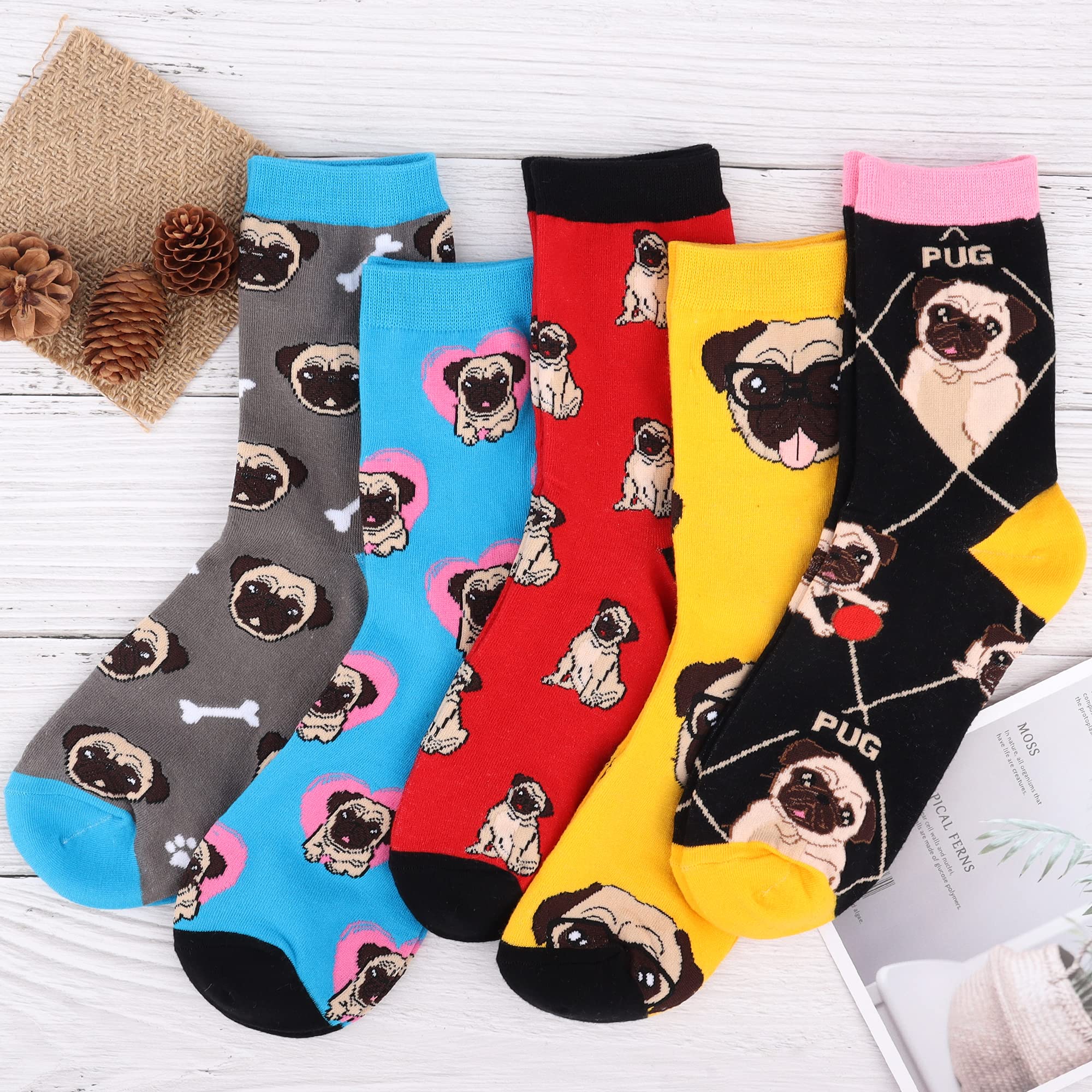 Funny Cute Socks for Women - 5 Pairs Pack | Soft Comfortable Novelty Socks | Perfect Gift for Her | Great for Casual Wear, Gifts & Holidays