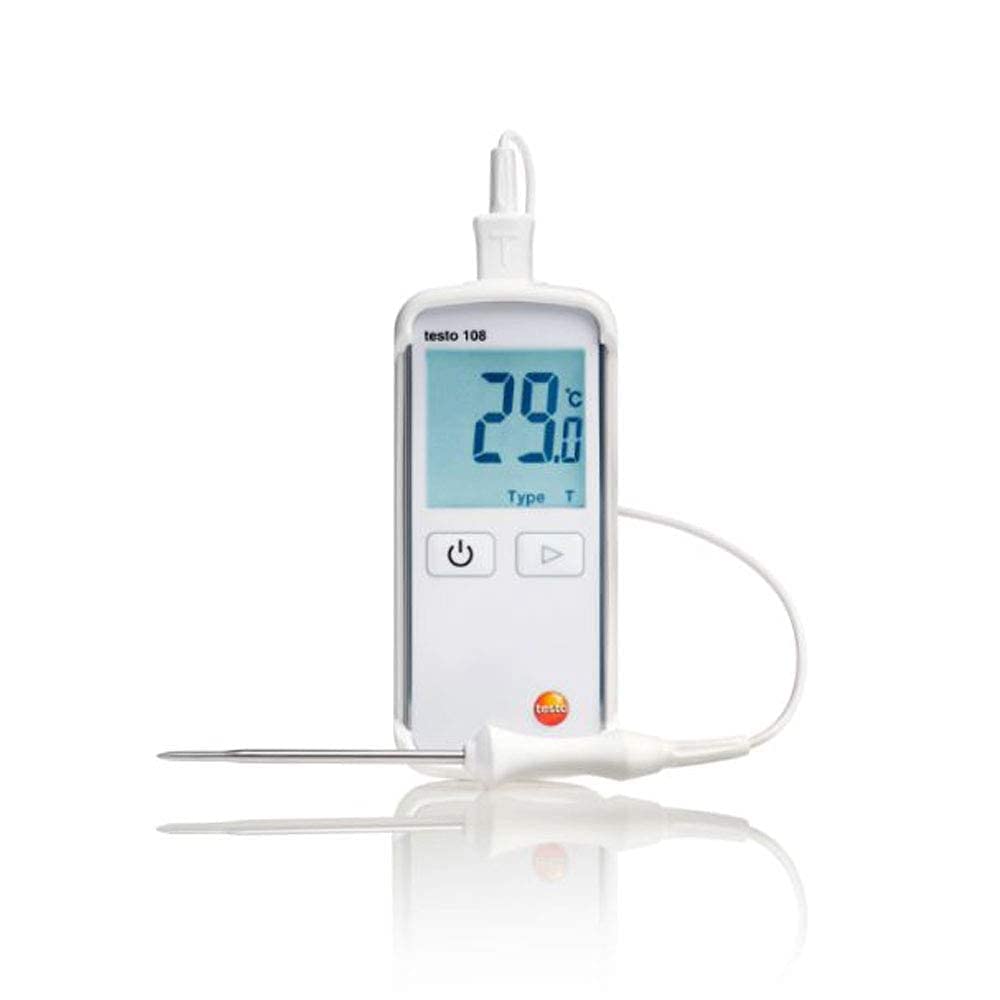 Testo 108 Digital Food Thermometer - Fast & Accurate Cooking Thermometer for Kitchen, Restaurants, BBQ, Grilling, Brewing - Perfect for Meat, Candy, Deep Fry & Baking