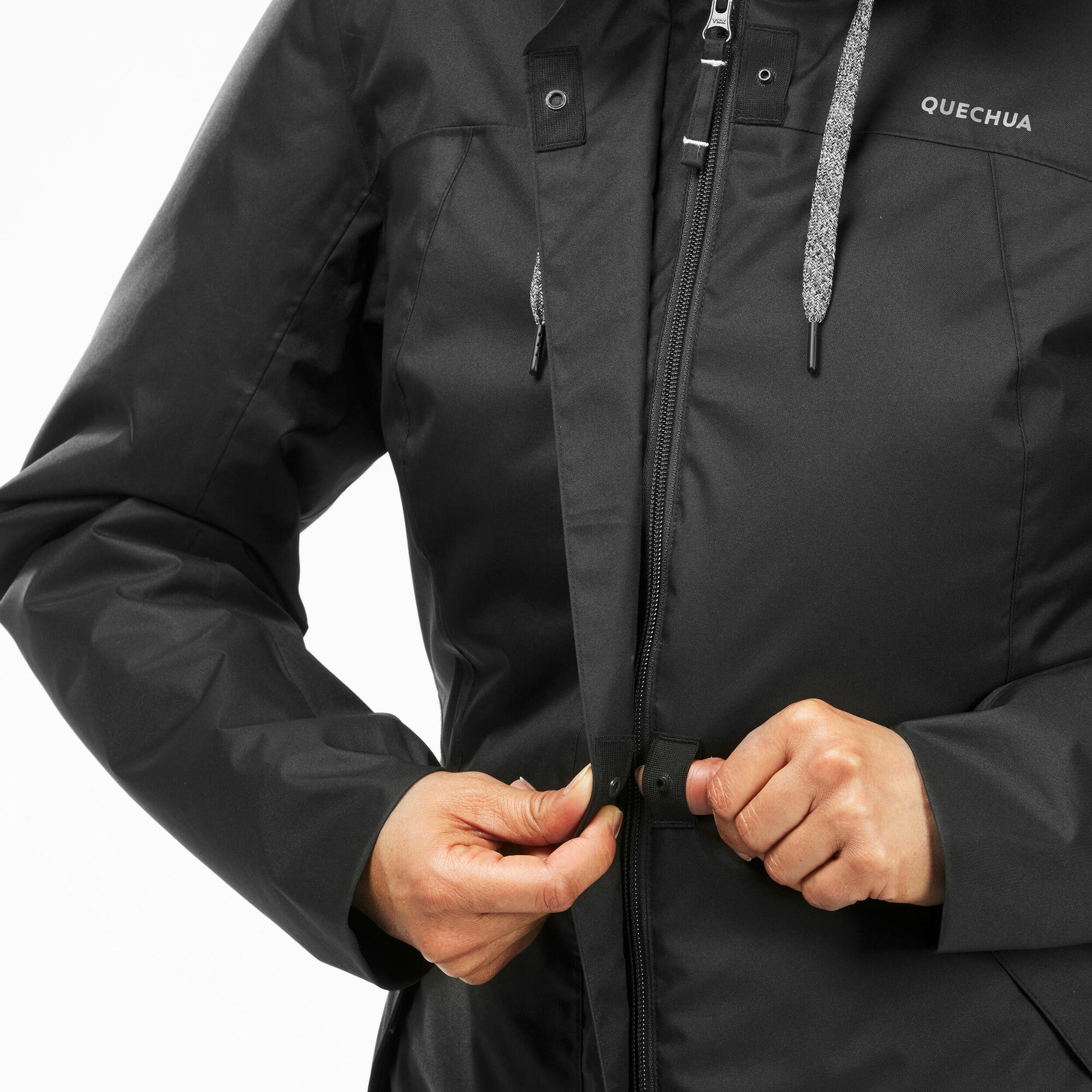 Quechua Women's Waterproof Winter Hiking Jacket - SH500 Warm Down Coat for Cold Weather Up to 14°F - Perfect for Outdoor Adventures, Snow Sports & Winter Travel